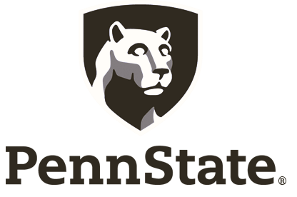 Penn State logo featuring a lion's head inside a shield with the words 'Penn State' below.