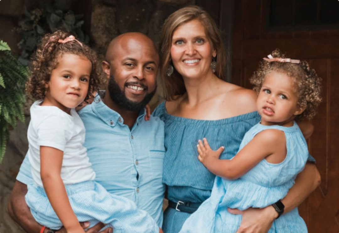 This is Dr. Dexter Shorter with his wife and two daughters.