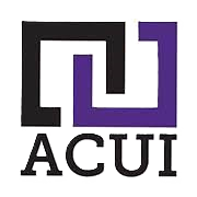 This is the ACUI Logo with black, white, purple, and green elements and the text 'ACUI'.