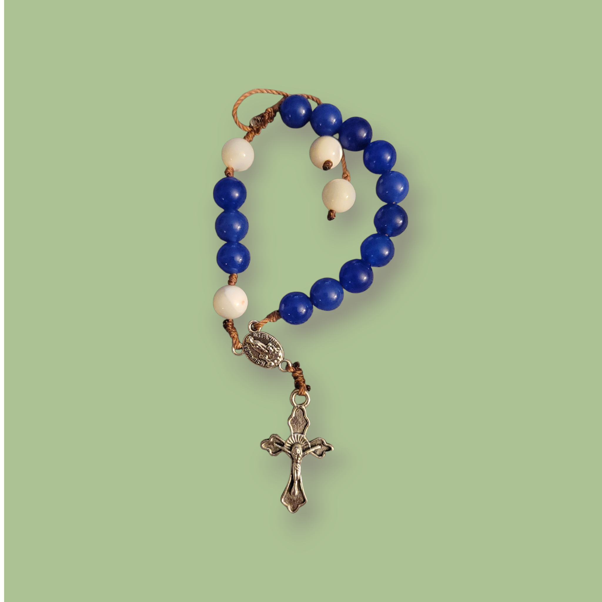 Blue Agate Rosary Bracelet
