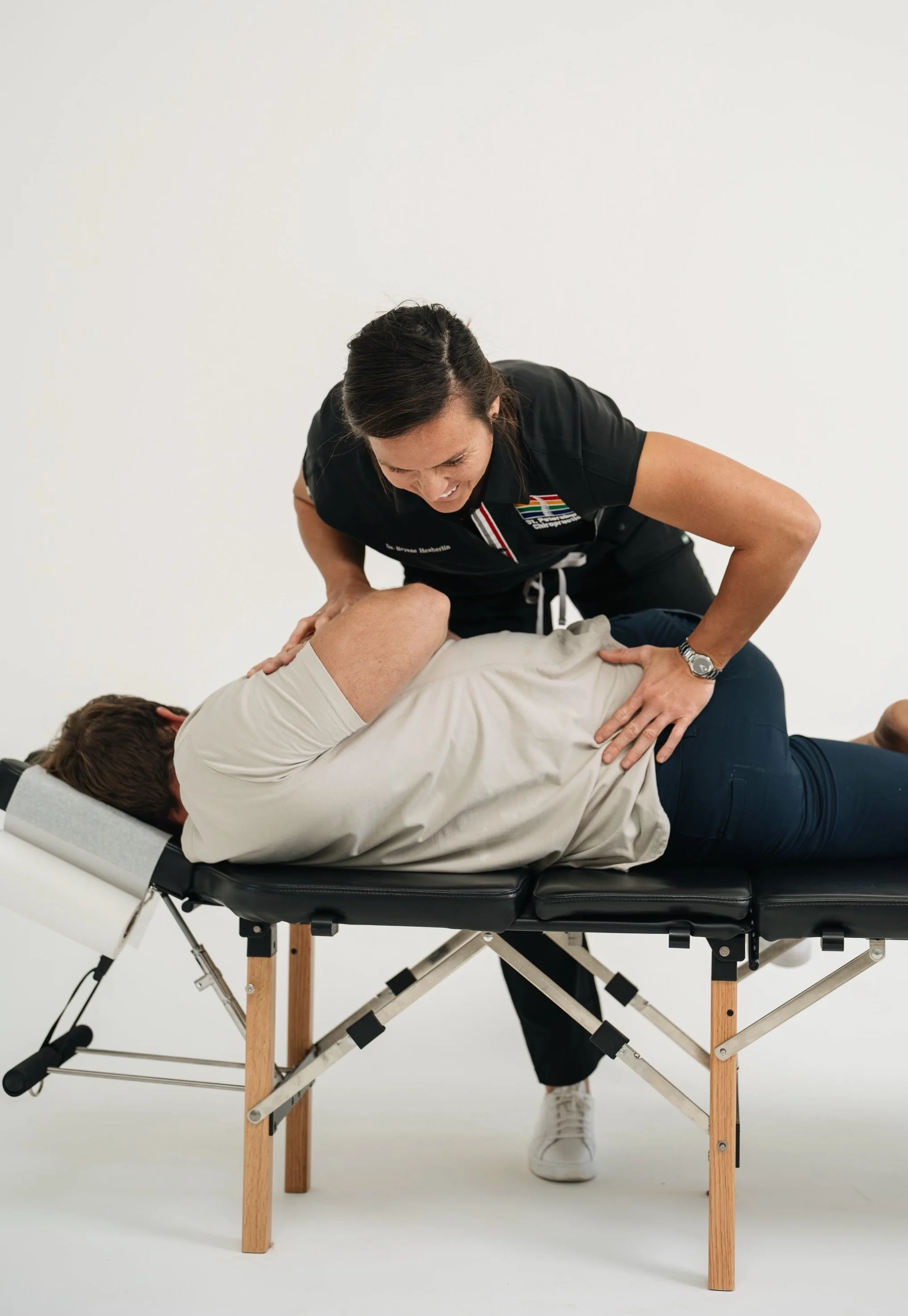 Doctor Bryane Heaberlin Chiropractic Techniques on back at St. Petersburg Chiropractic Florida