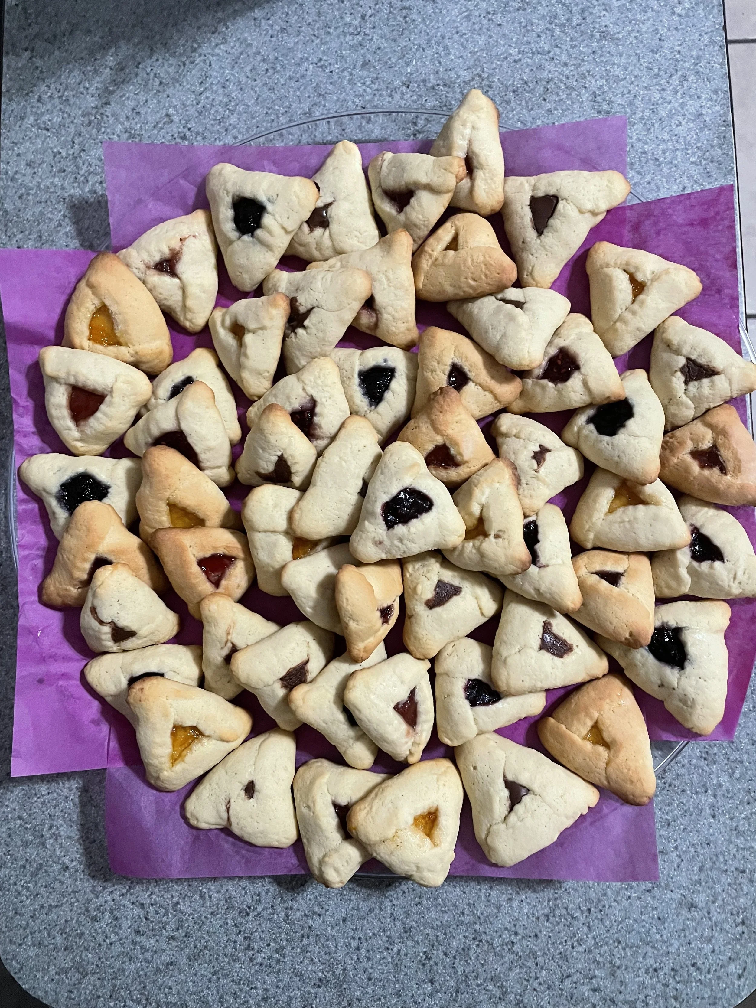 Hamantaschen (each order is 1 hamantasch, so minimally order 4 hamantaschen)