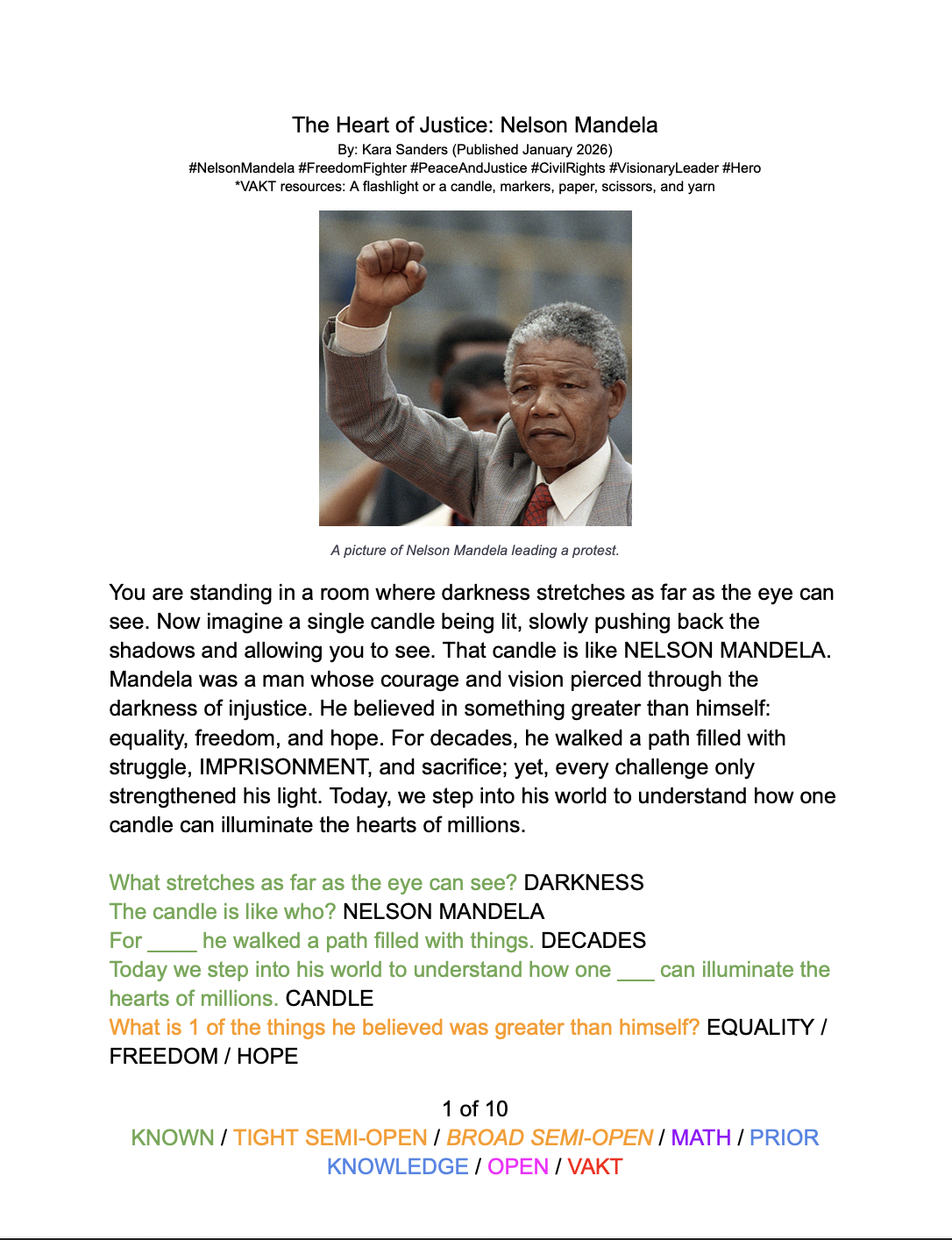 Real Life Heroes: The Heart of Justice - Nelson Mandela