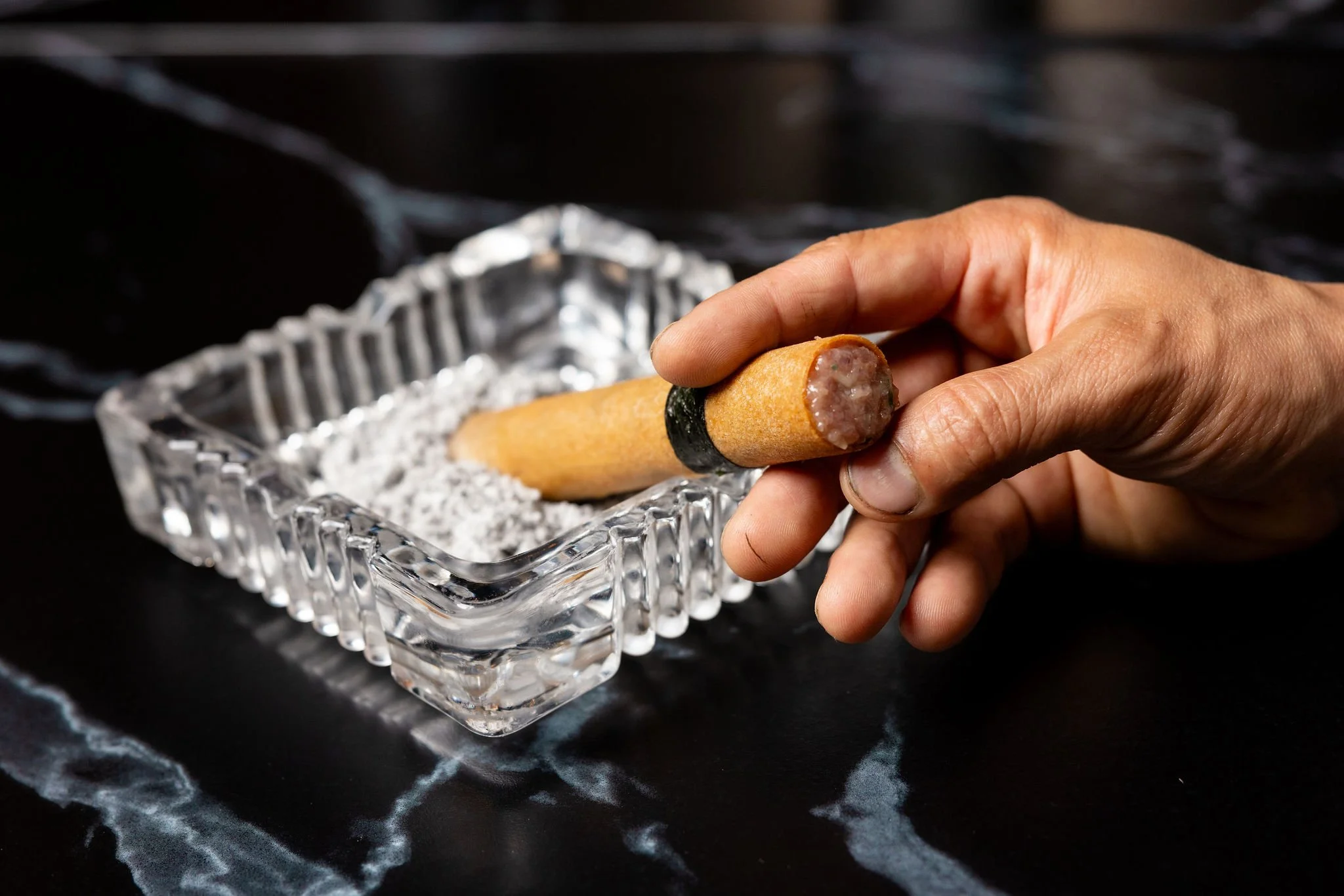 Complimentary tuna or salmon cigar