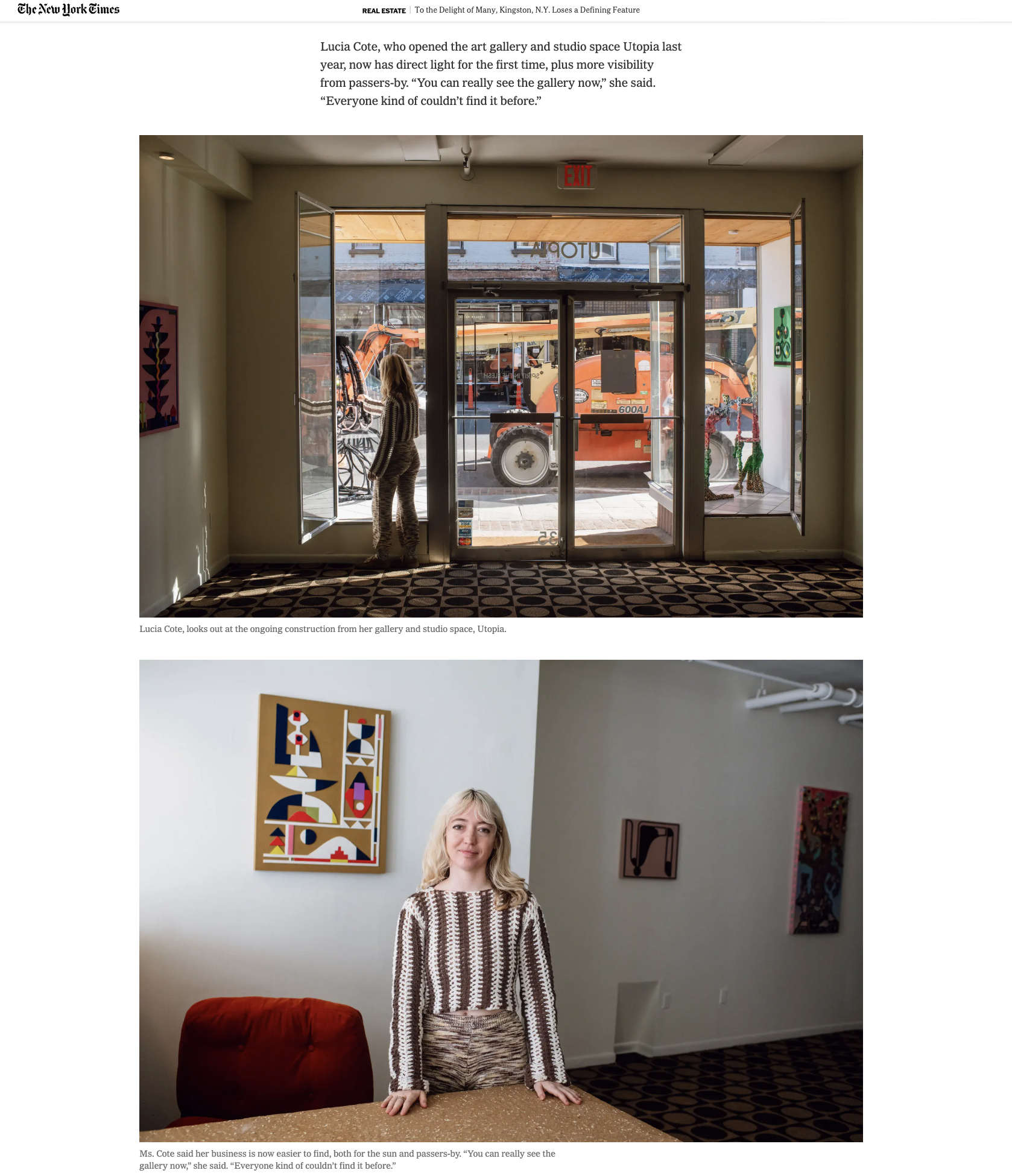 The New York Times - To the Delight of Many, Kingston, N.Y. Loses a Defining Feature