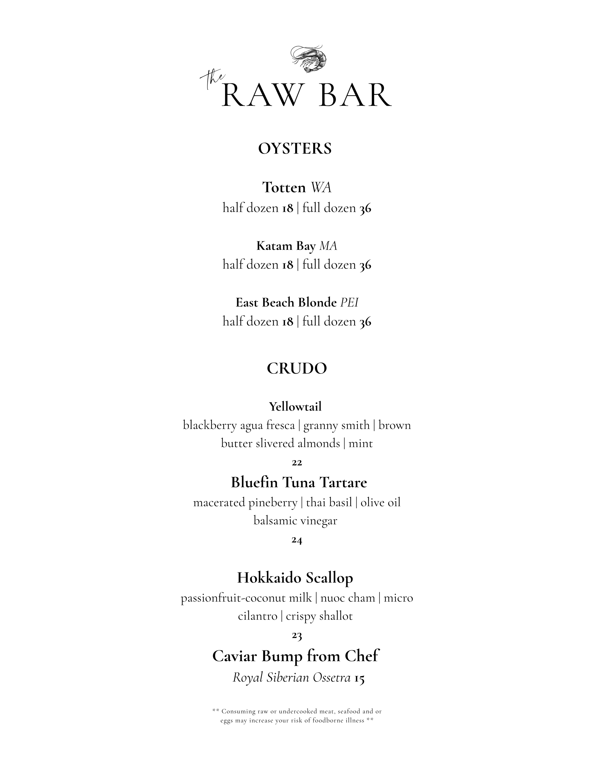 Raw Bar | Discover Fresh Seafood; Dine with Us — F I G