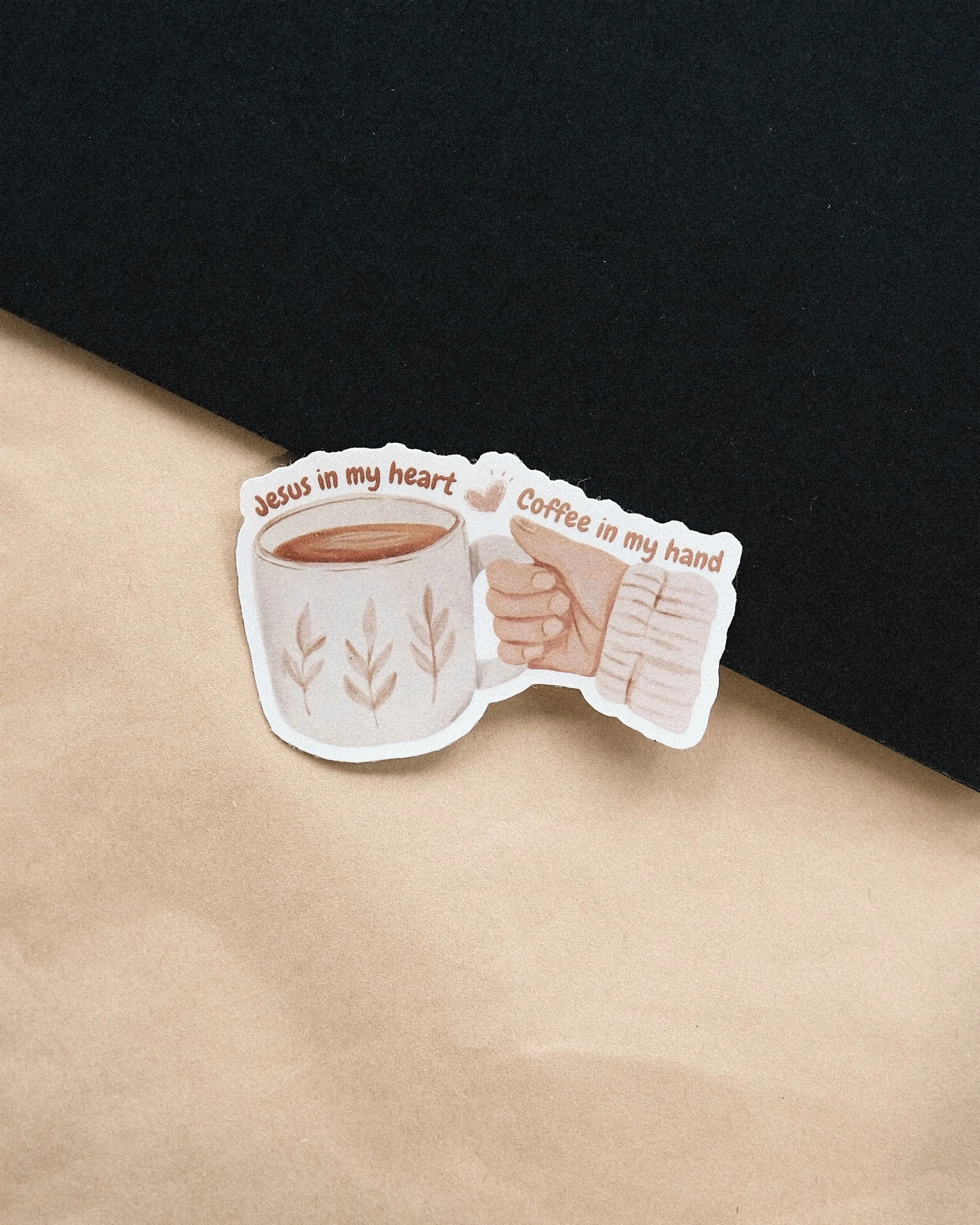 Jesus in My Heart Coffee in My Hand // Die-Cut Sticker