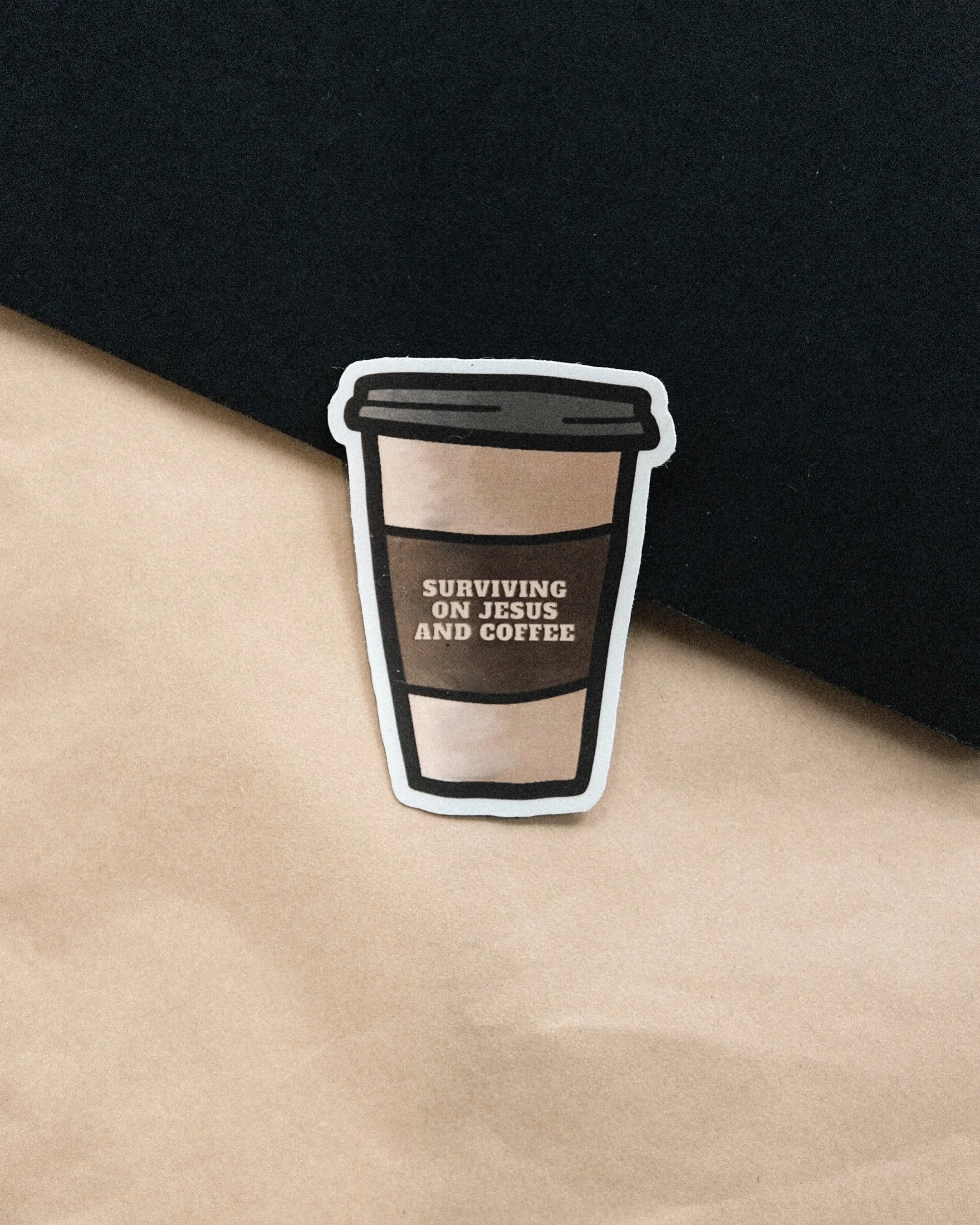 Surviving on Jesus and Coffee // Die-Cut Sticker