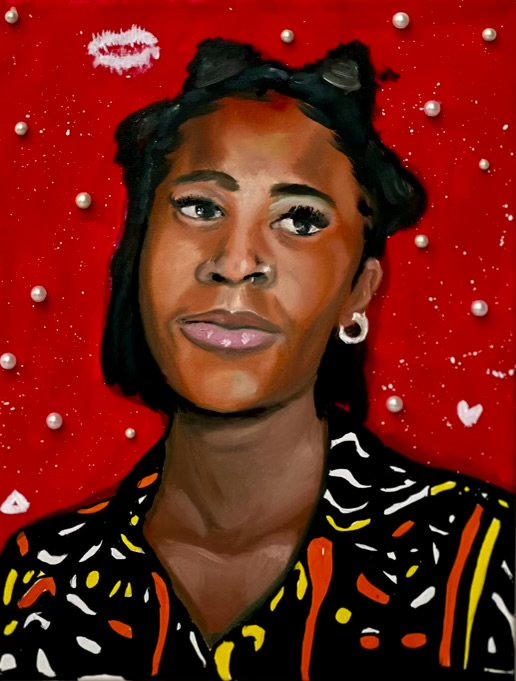 Caliyah
12" x 16"
Acrylic on canvas, Pearls
Delta Farewell Collection