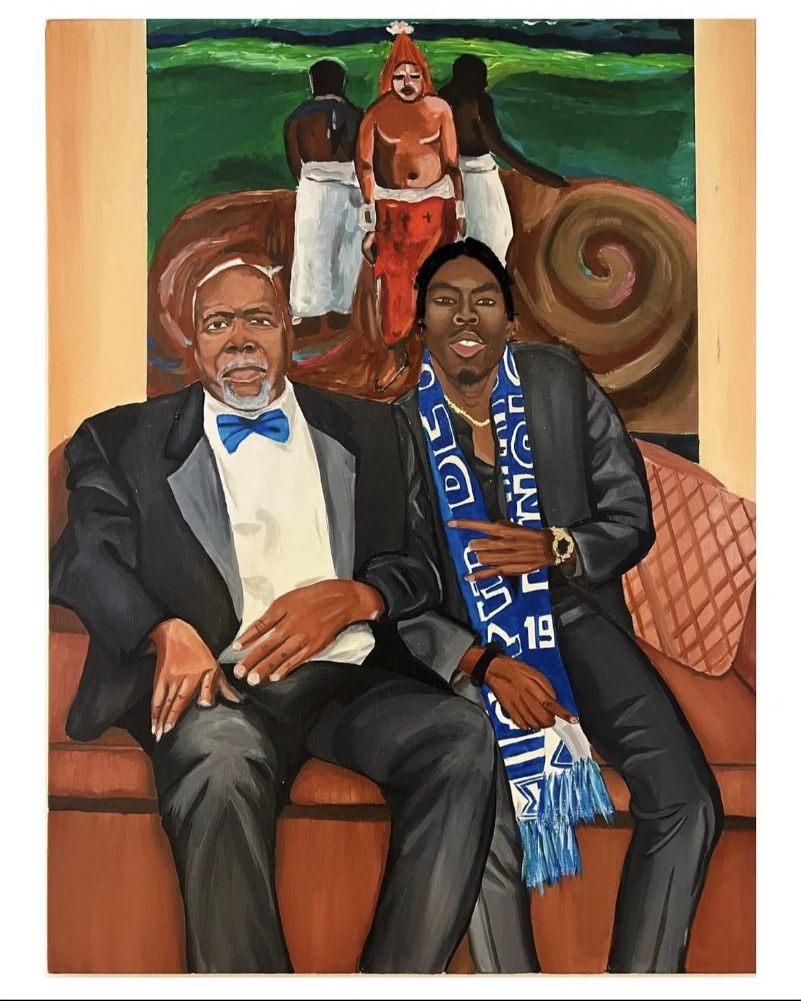 Generational Kings (2023)
36” x 48”
Acrylic Paint, Synthetic Hair
Crowns & Ornaments Collection
