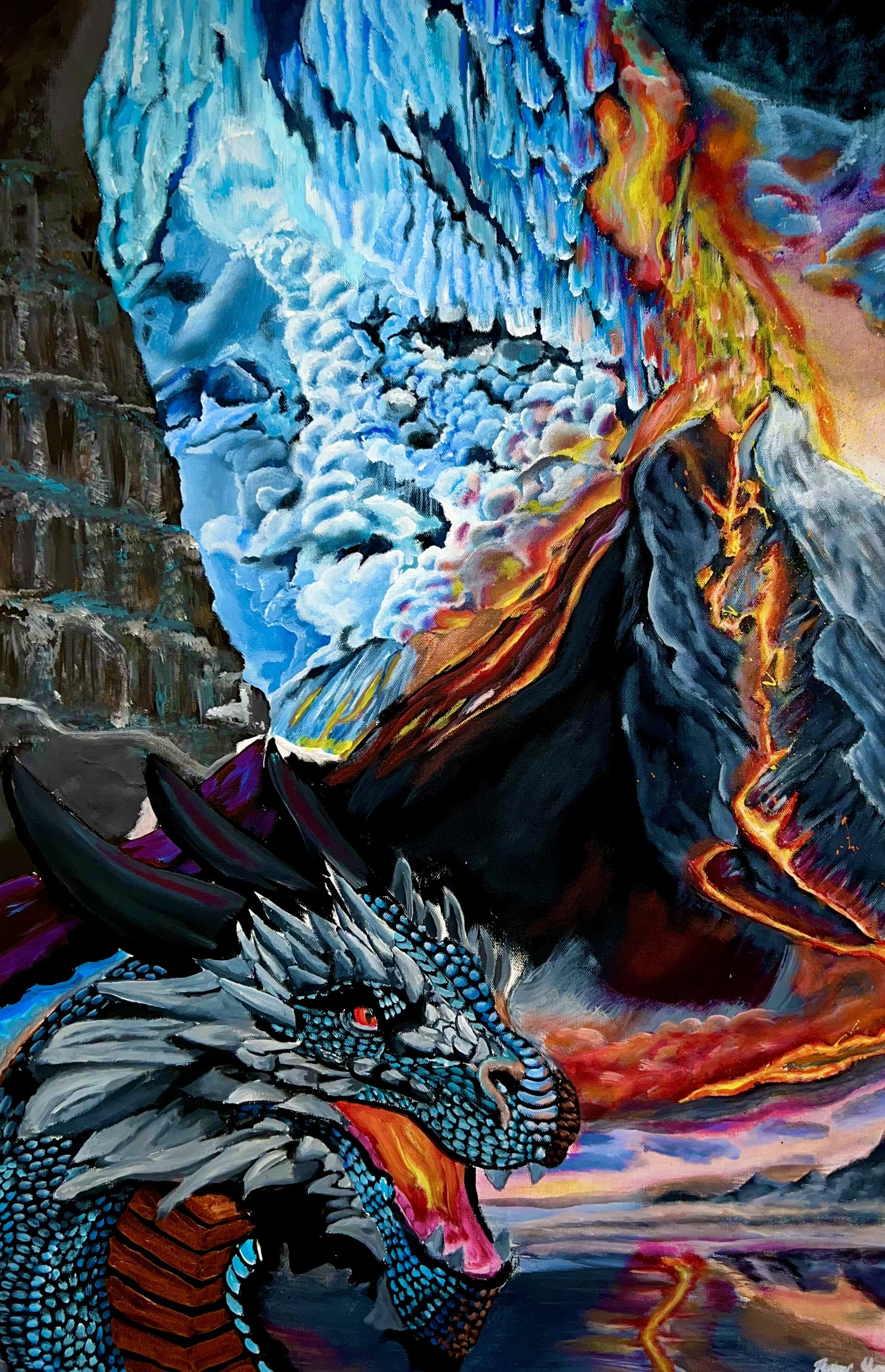 Fire
24" x 36"
Acrylic on canvas, Goldleaf
Elemental Collection
