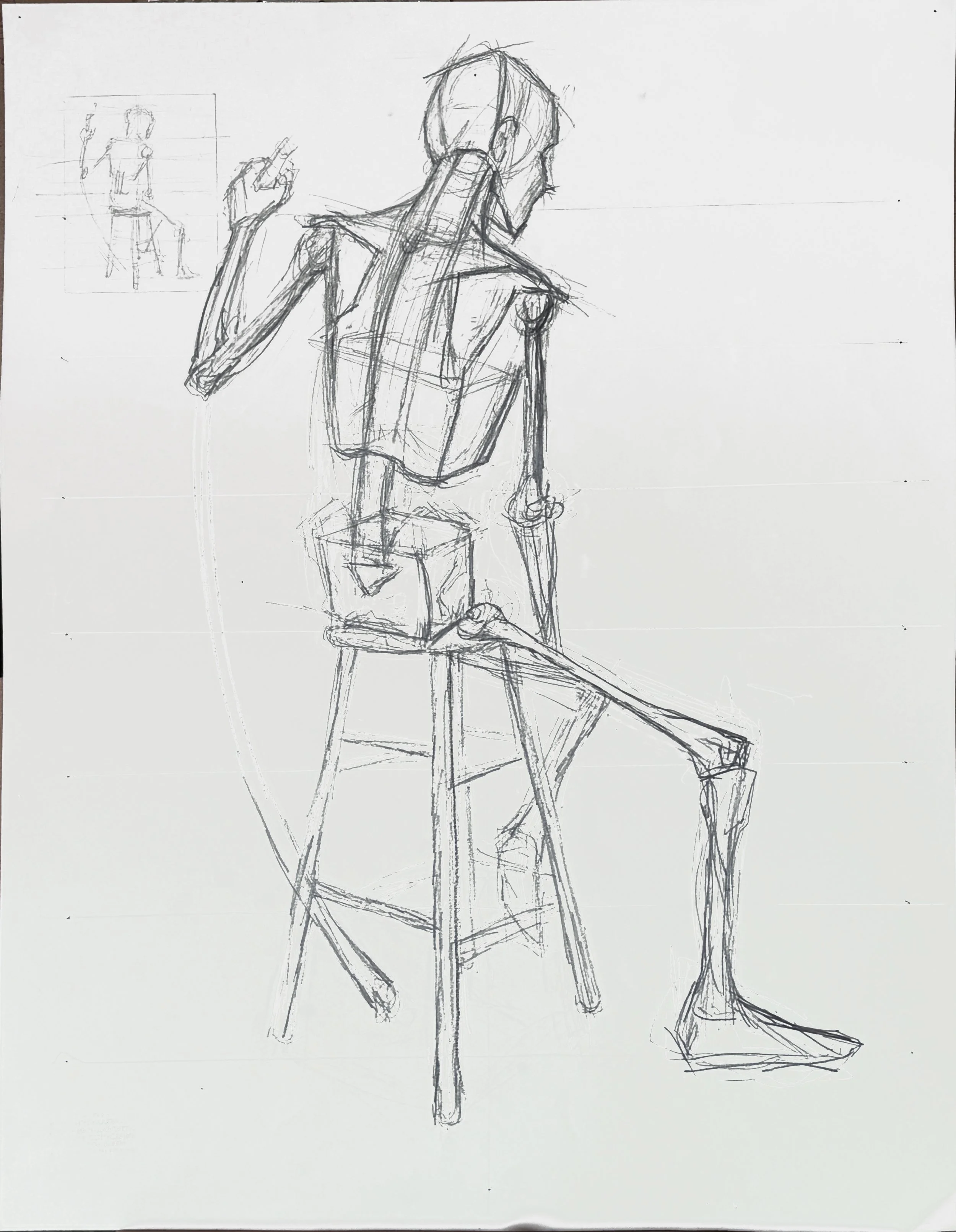 Title: The First Step ----

This early practice piece was created to study the human body as simplified three-dimensional forms rather than anatomical structures. By reducing the figure to box-like volumes, I focused on spatial relationships and over