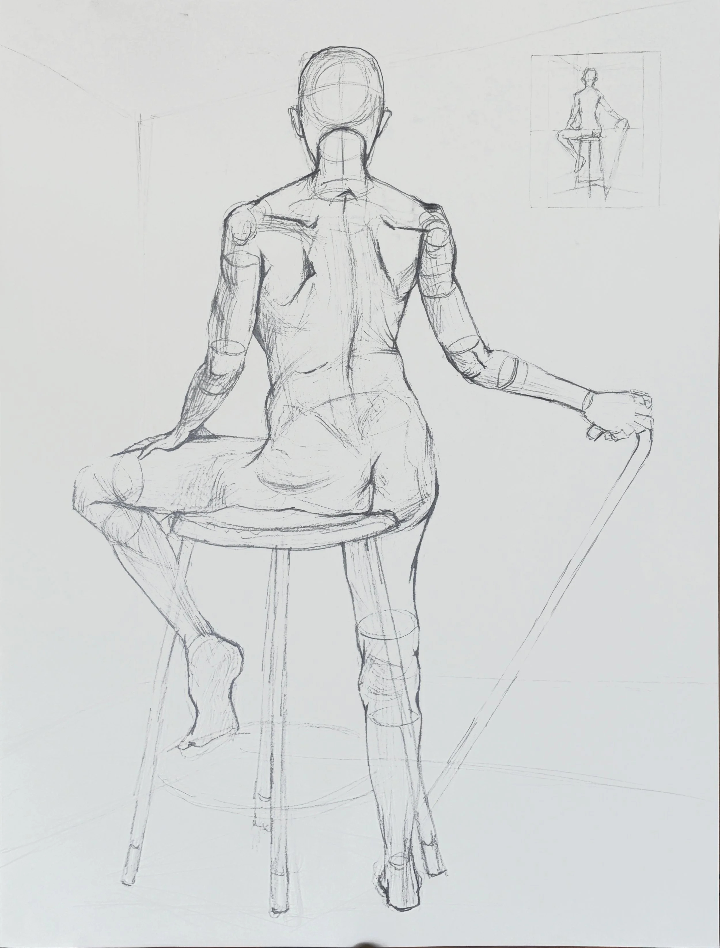 Title: Final Form of the First Term ----

This practice piece is a study of a young female model, focusing on expressing youth and femininity through line alone. I exaggerated the waist by carving into the form and emphasized the soft, rounded volume