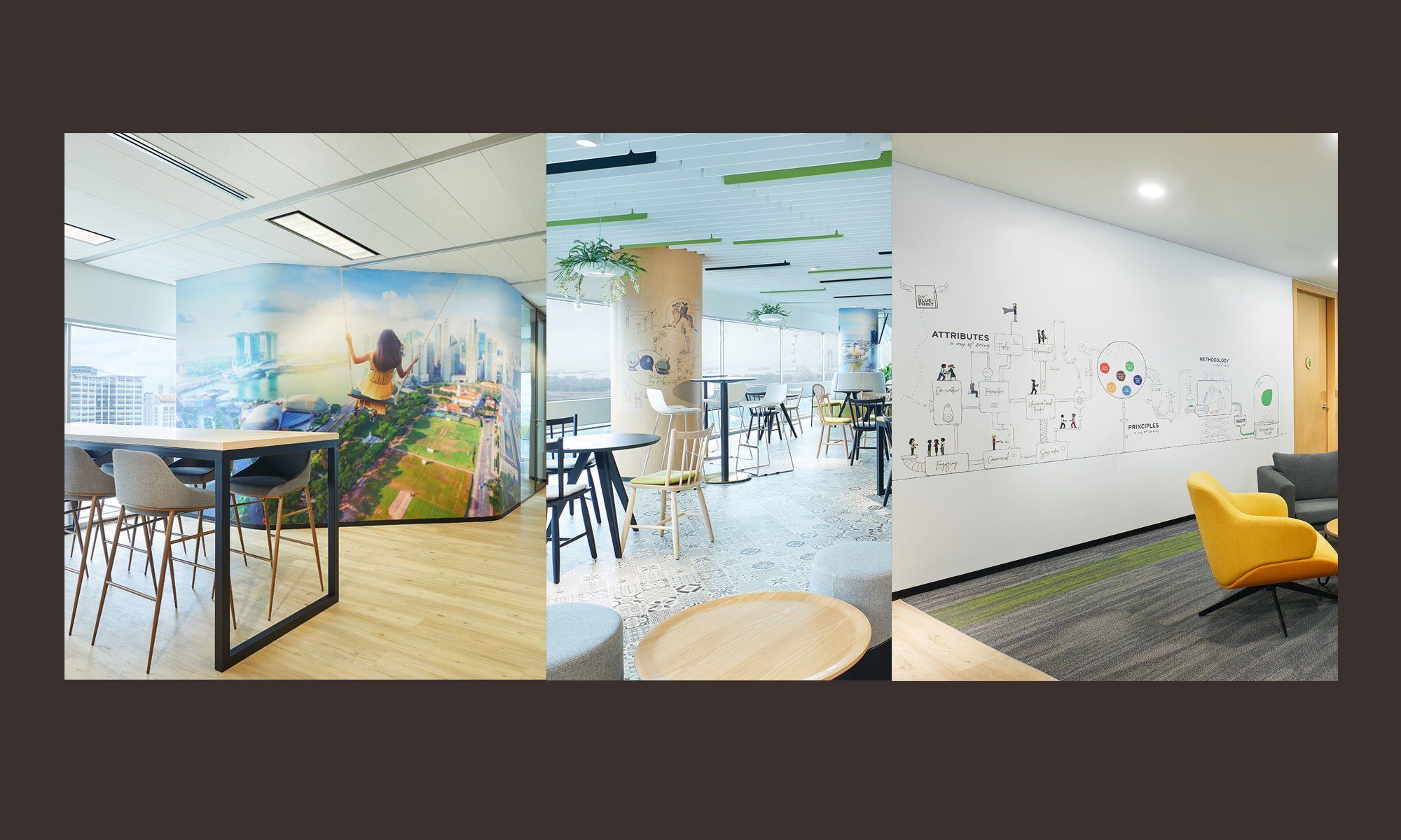 Singapore office wall artwork throughout office