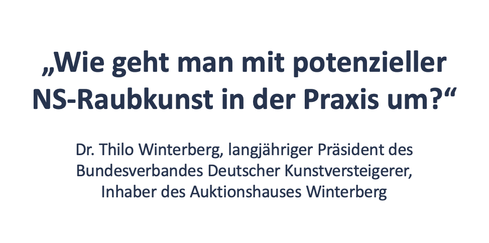 Wie geht man mit potenzieller NS-Raubkunst in der Praxis um?