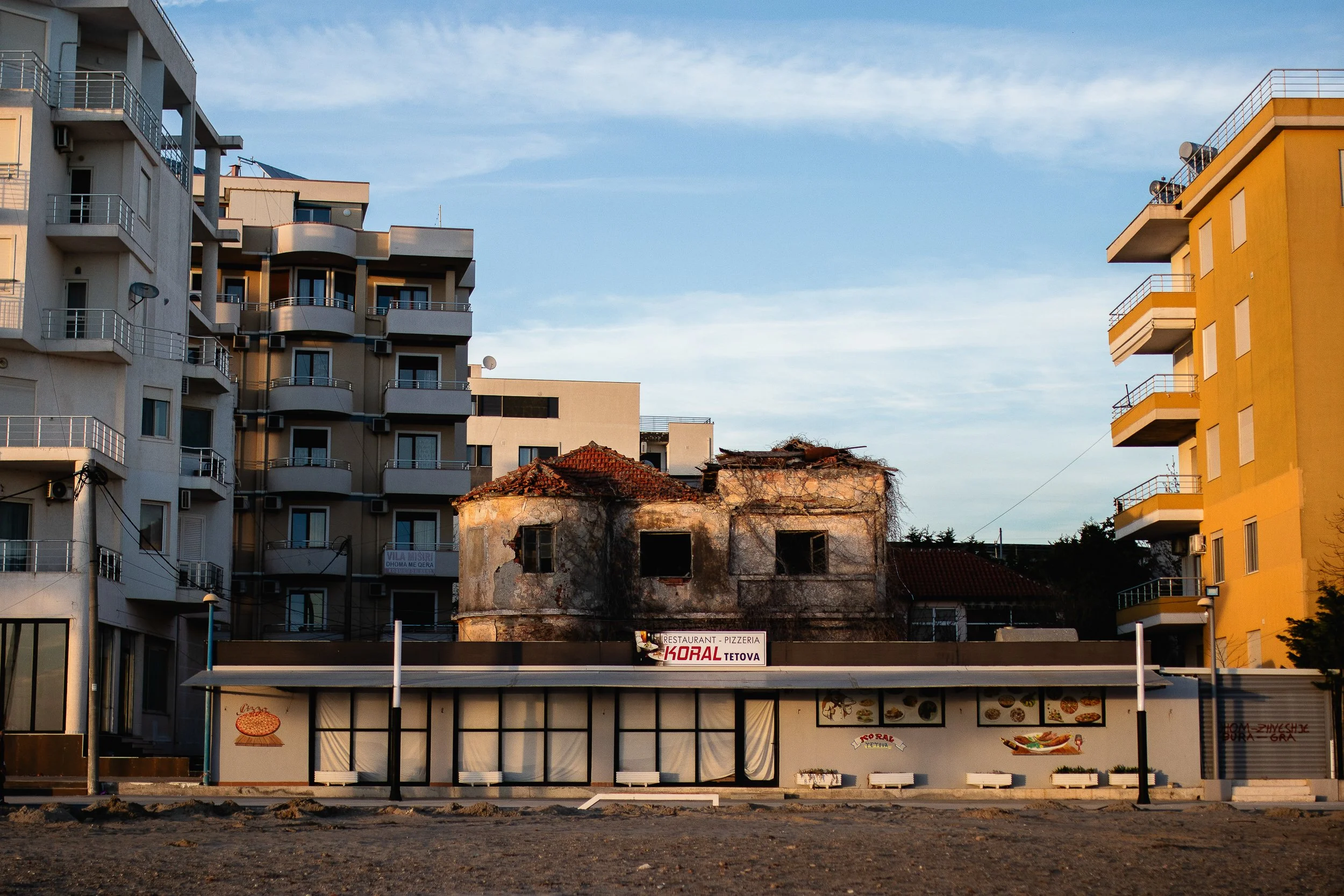 Architecture is a common sight in Albania. Damaged and unfinished buildings can be attributed to many factors, one of which is the earthquake that struck Durrës on November 26, 2019. The earthquake was so strong that it was also felt in countries suc