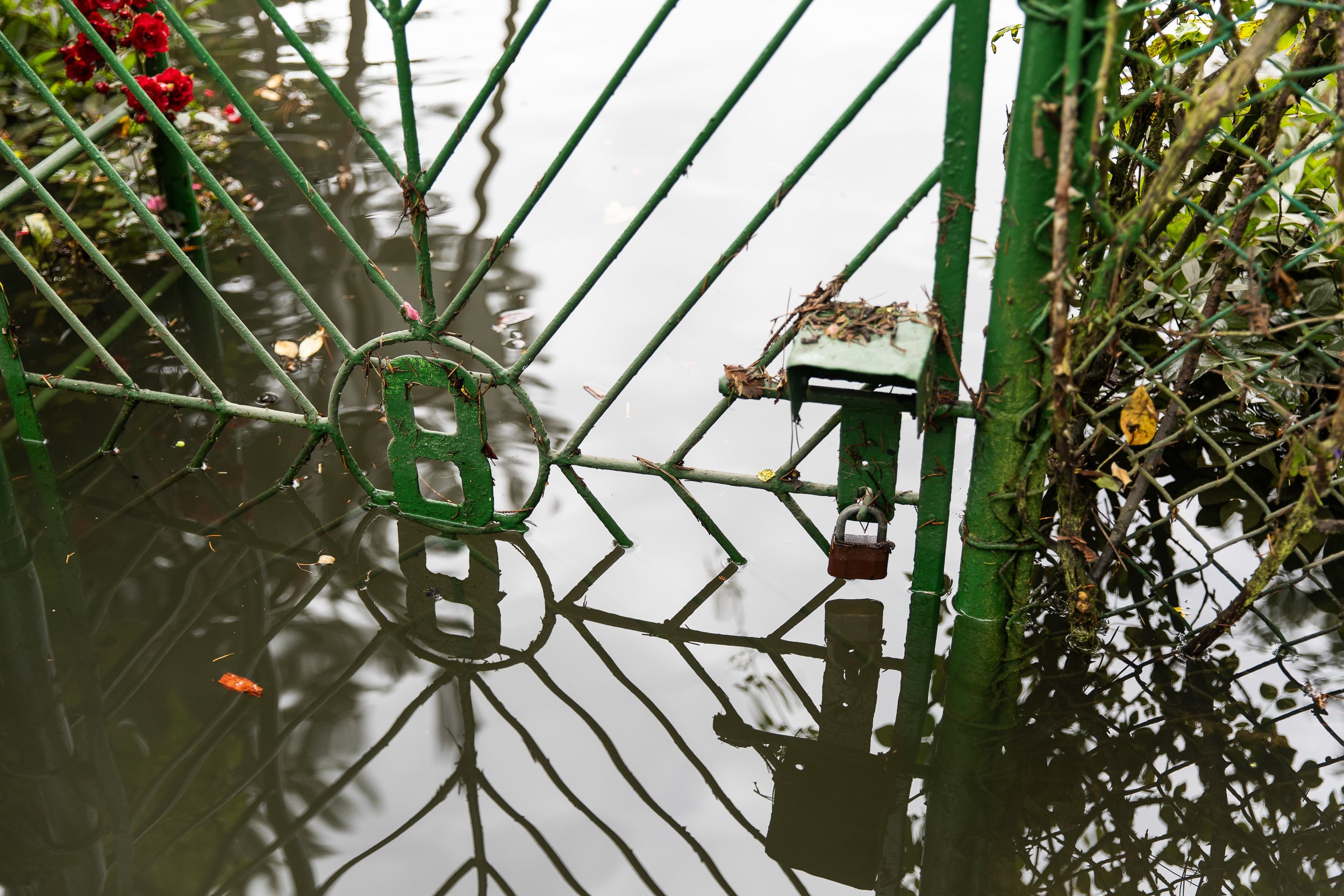 Entrance gate to one of the allotments, Górki Ustowskie, Ustowo, Poland, July 24, 2025