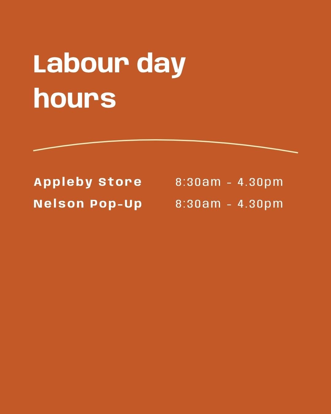 We will be open all Labour weekend for both stores – our hours below. Enjoy your long weekend! 
–
FROM PADDOCK TO PLATE TO PUKU
#conningsfoodmarket #connings #conningsfarm #freshfoodmarket #conningsmarketgarden #nelsoncitynz #shoplocalnz