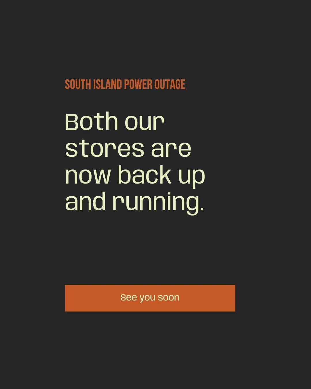 Both our Appleby & Nelson stores are now back up and running due to the South Island power outage – stay safe out there, see you soon π±
-
#conningsfoodmarket #connings #conningsfarm #freshfoodmarket #conningsmarketgarden #nelsoncitynz #po