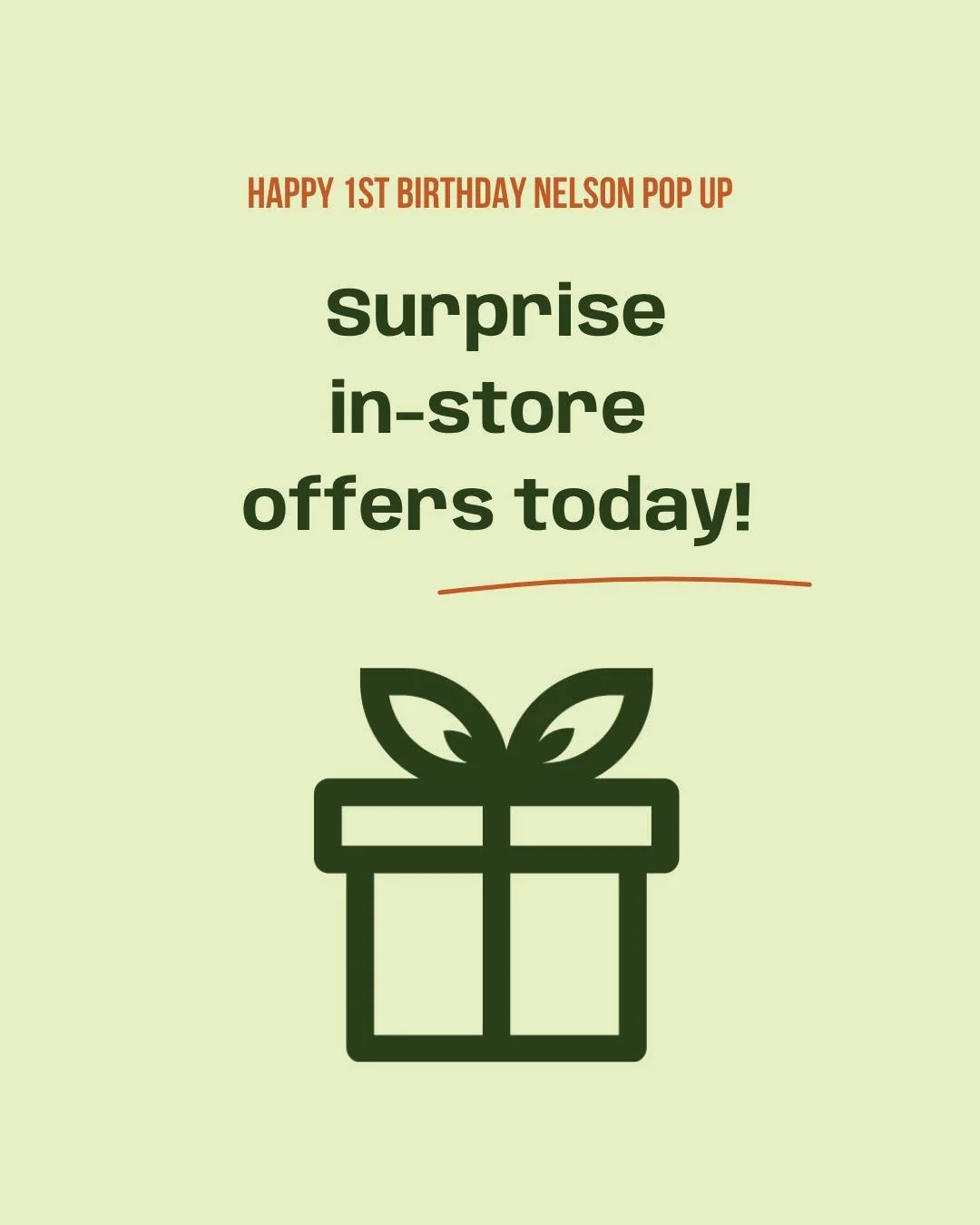 Our Nelson Pop Up store  is 1 today! Come on in and celebrate with some surprise in-store offers today – enjoy the fresh offerings! π All the goodness is there until it runs out - see you soon.
-
LET US CELEBRATE TODAY!
#conningsfoodmarket #