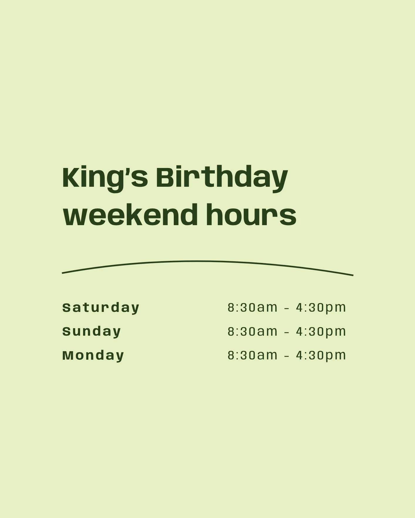 🌱 Here are our store hours for King's Birthday weekend &mdash; enjoy! and stay warm. 
-

FROM OUR FAMILY TO YOURS
 
#conningsfoodmarket #connings #conningsfarm #freshfoodmarket #conningsmarketgarden #marketproduce #shoplocalnz #farmersmarketnz #fres