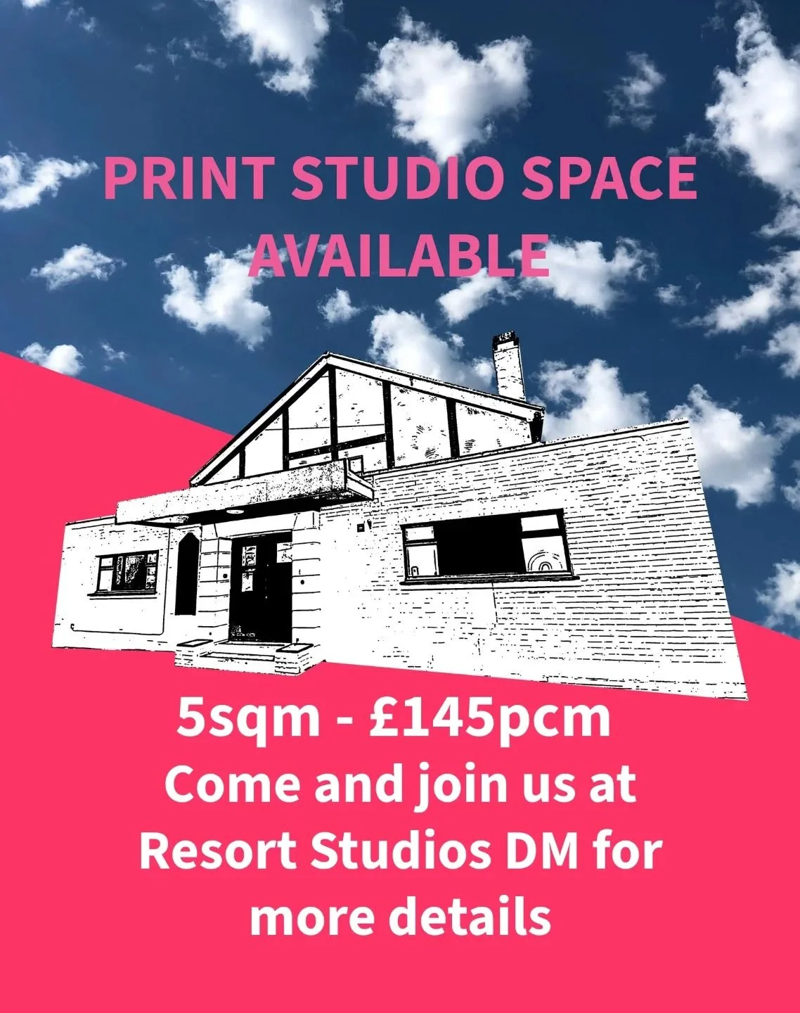 Available now. DM or email info@resortstudios.co.uk to see the space or apply. &pound;145 also includes full print studio membership.

&mdash;&mdash;
#resortstudios #artstudios #studiospace #margate #cliftonville