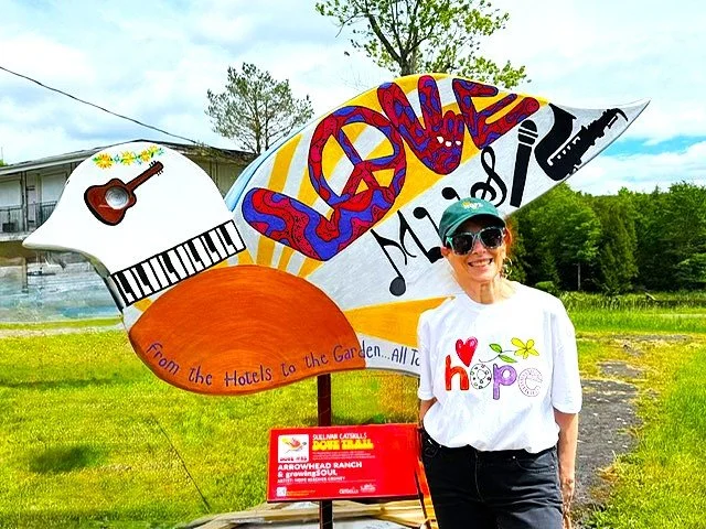 Hope, the artist of Dove #85, the last dove in the Sullivan Catskill's Dove Trail
