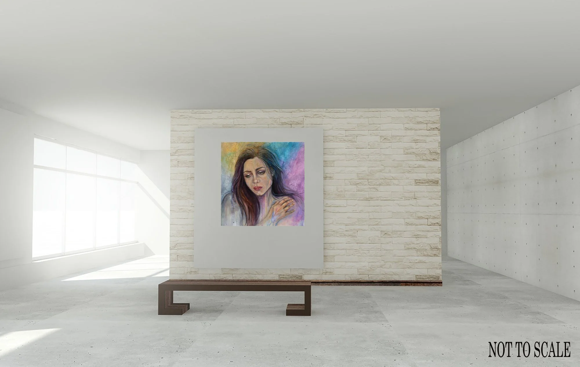 the heart breaks a thousand times. Emotional woman original artwork. Oil On Canvas 20" x 20"