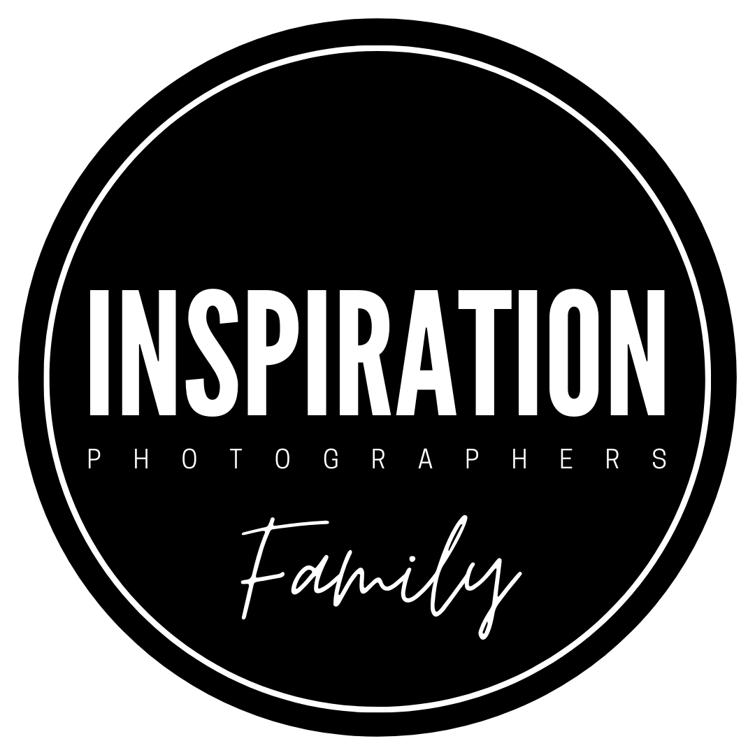 Black circular logo with white text that reads "Inspiration Photographers Family."
