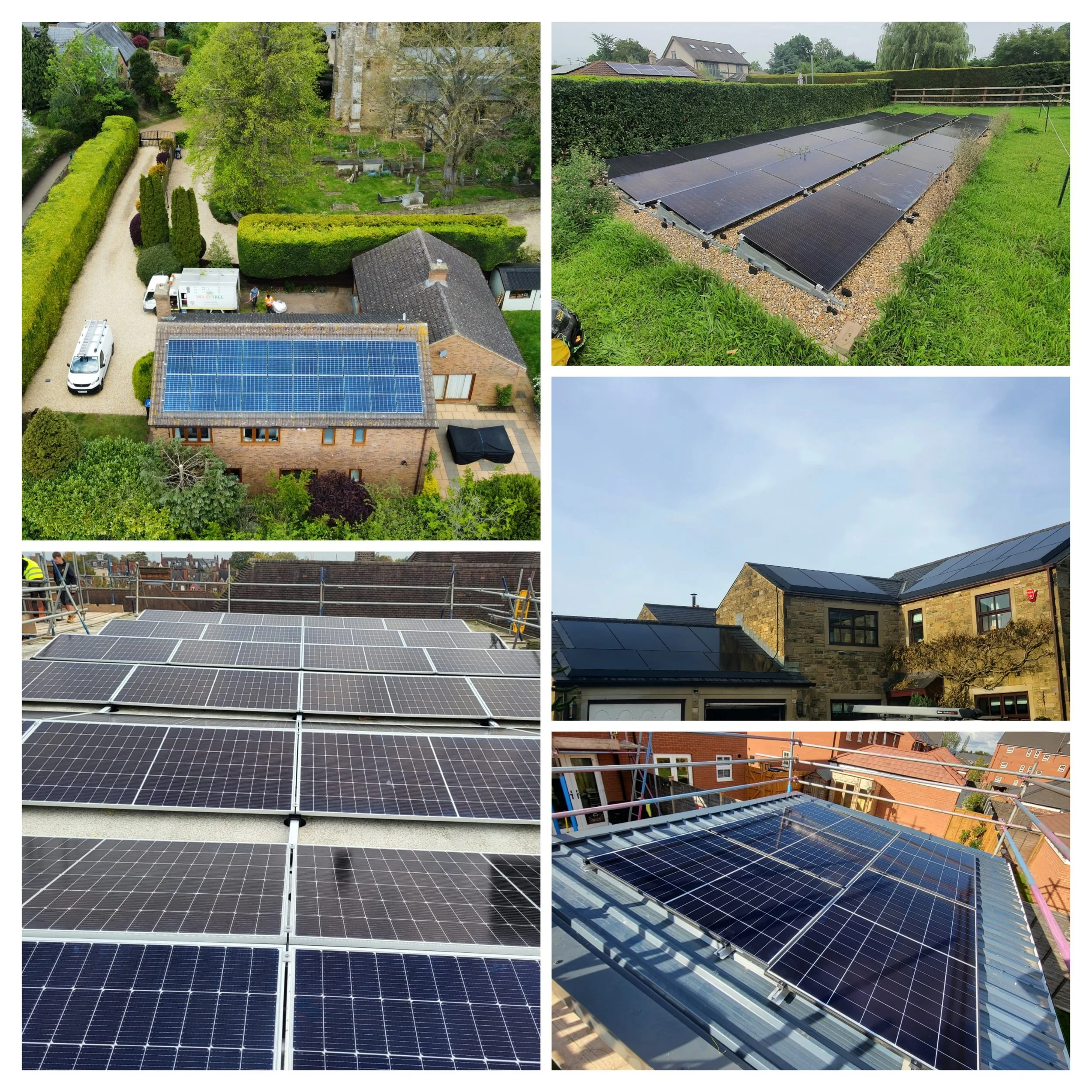 A mix of different solar installations