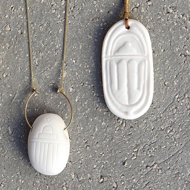 Porcelain Scarab Talisman