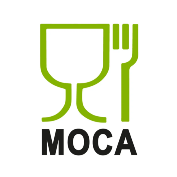 Logo certificazione MOCA con simbolo del bicchiere e della forchetta