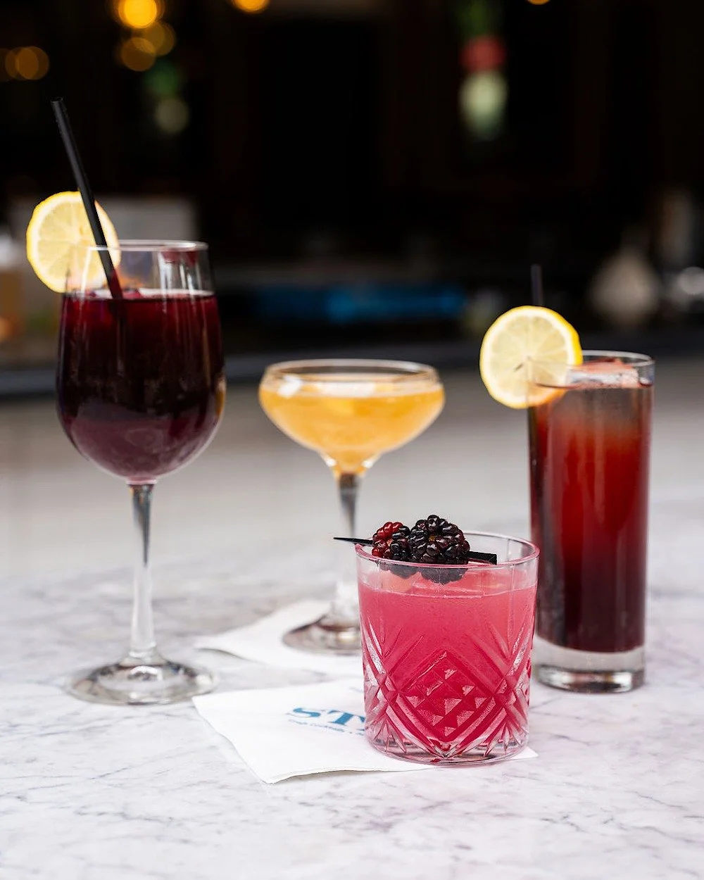 New fall cocktails have arrived! 🥂
Seasonal flavors meet timeless technique in our latest lineup of cocktails and mocktails, each crafted to match the season — bright, balanced, and beautifully made.
🍓 Strawberry Moon Sangria — Muddle
