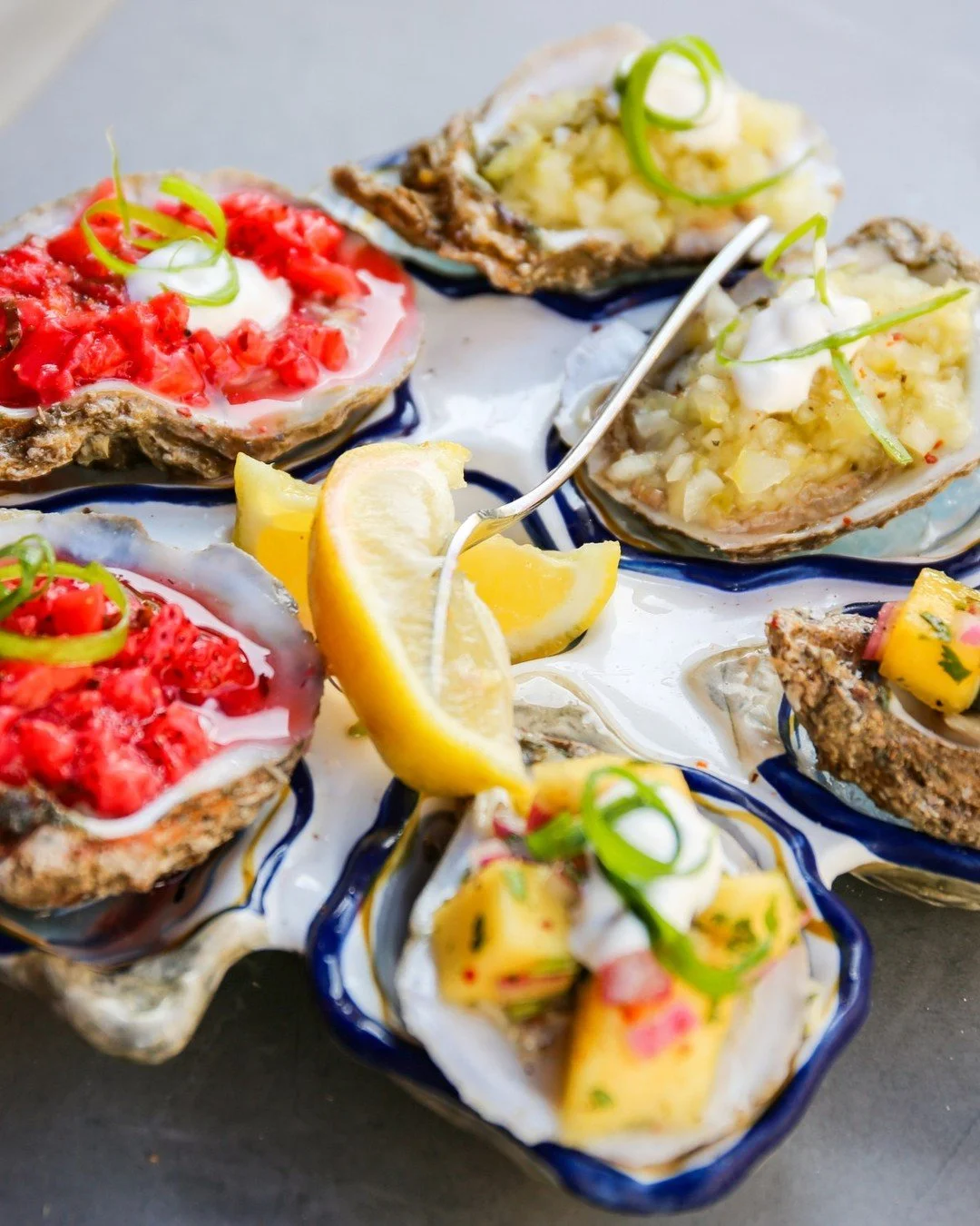 Spring, served on the half shell 🦪

Our Spring Oyster Trio is a fresh take on a STIR favorite! Featuring six house oysters topped with botanical mignonettes and crema:

🥭 Mango Cilantro
🍓 Strawberry Champagne
🥒 Cucumber

Light, refreshing, and ma