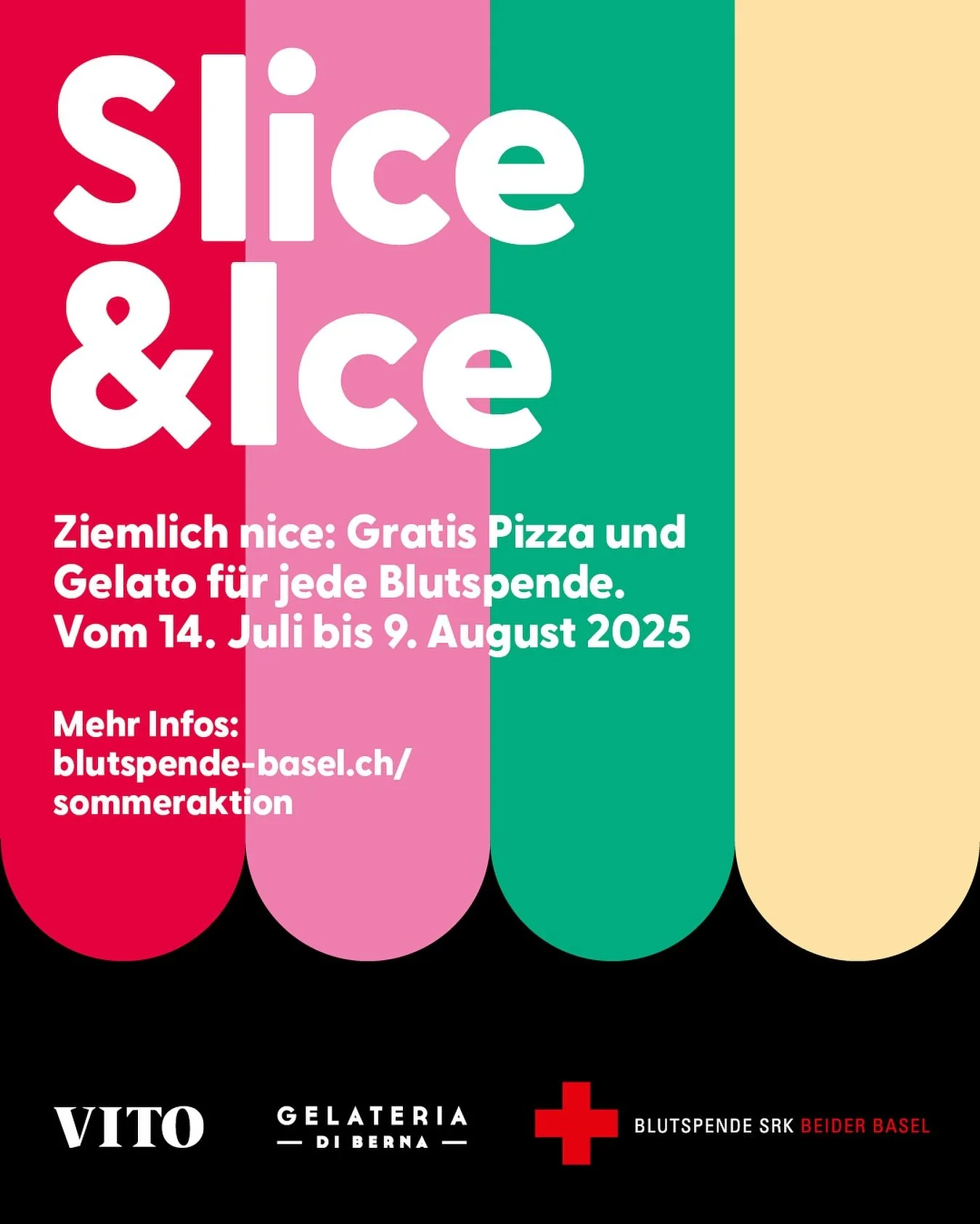 Auch dieses Jahr machen die @blutspende_beider_basel , @vito.pizzaforever und die @gelateriadiberna wieder gemeinsame Sache: Zum guten Gef&uuml;hl, mit deiner Blutspende ein Leben zu retten, wirst du erst noch zu Pizza und Gelato eingeladen. Wie Insi
