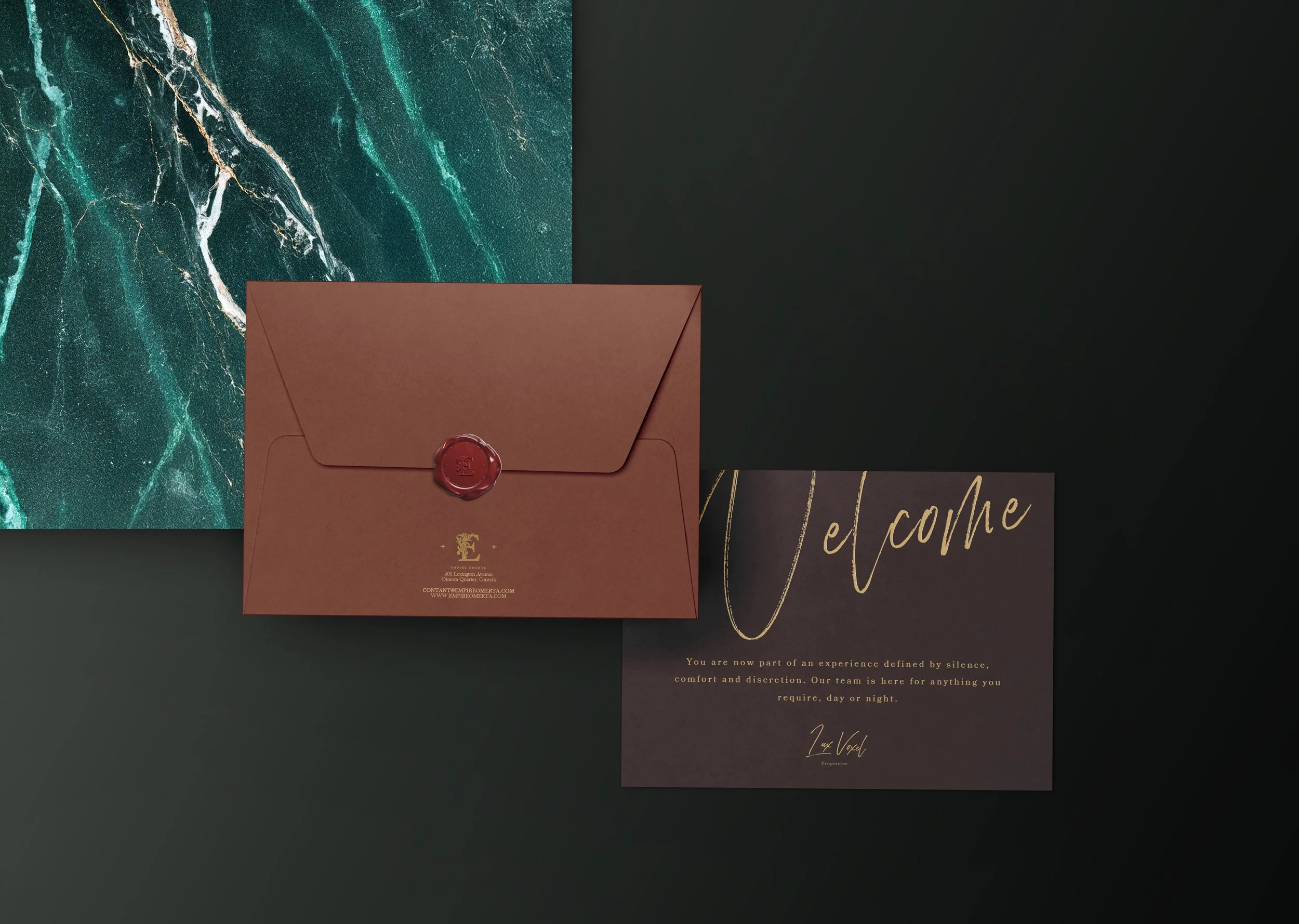 OMERTA HOTEL BRAND IDENTITY |

Guest journey design, physical touchpoints (door hangers, slippers, stationery, packaging, toiletries...)