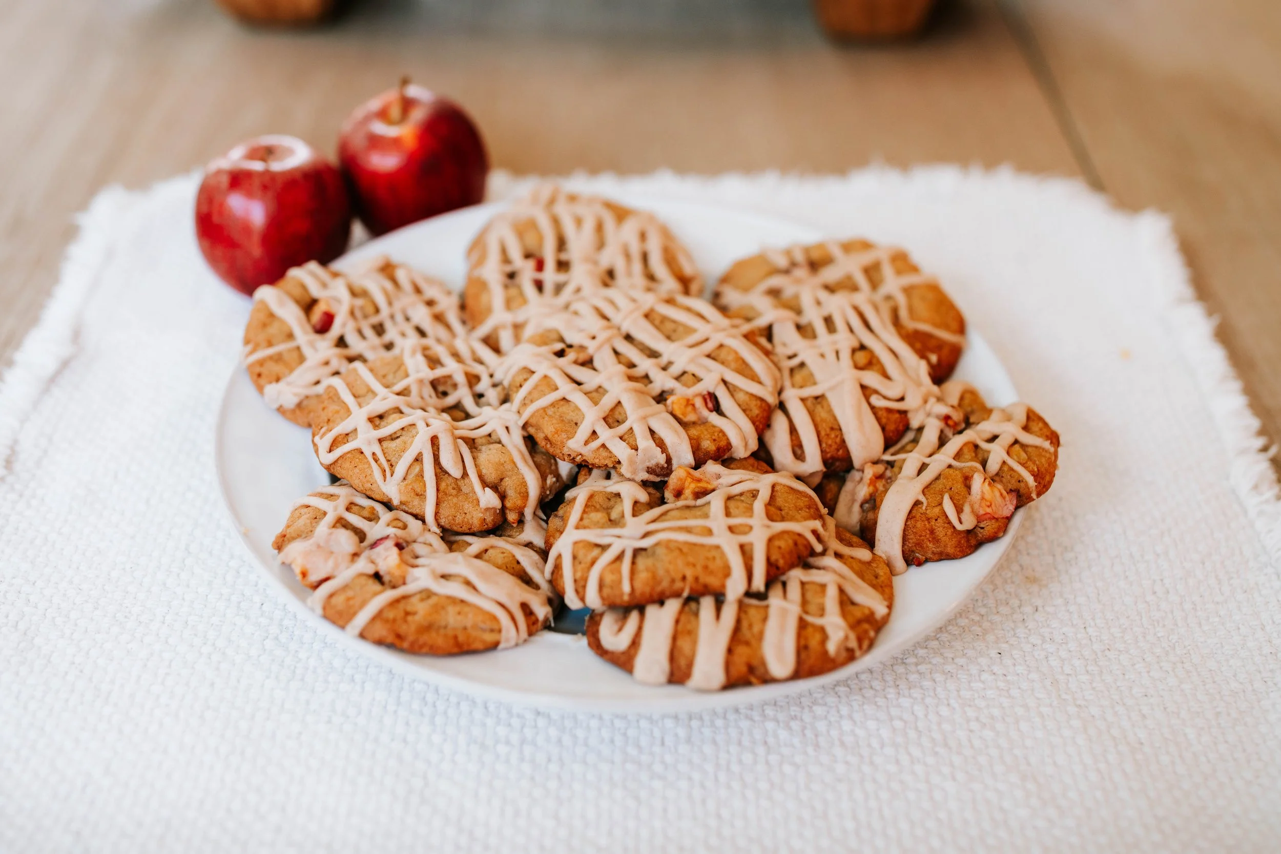 Apple Cookies w/ Cinnamon Glaze