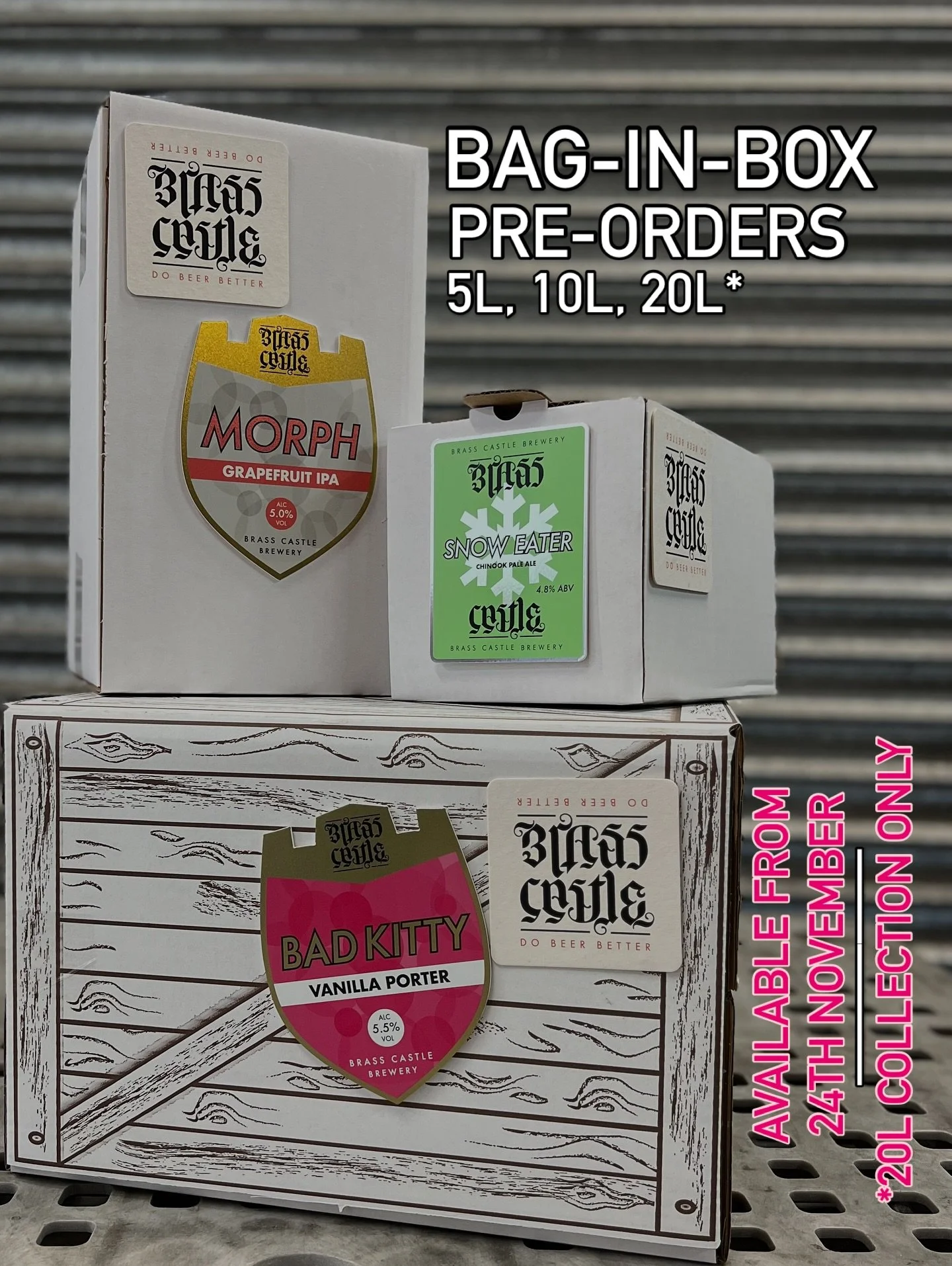 ✨BAG-IN-BOX BEERS✨

We were going to save these for a Black Friday treat, but we can&rsquo;t resist shouting about it early! Available for PRE-ORDER, bag-in-boxes of three of our current cask beers! 

Available to pre-order in 5 litre, 10 litre, and 