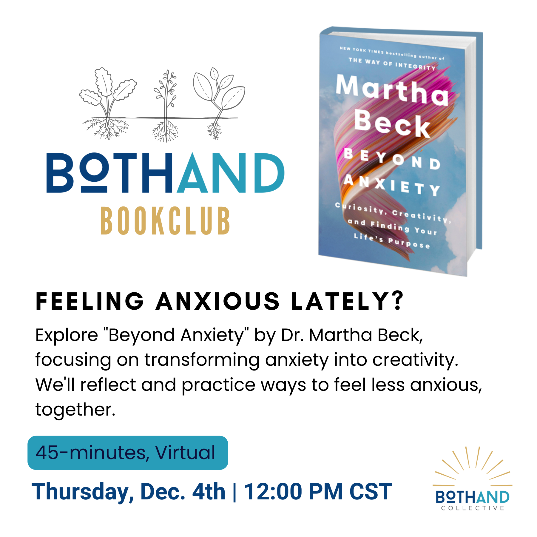 BothAnd BookClub – Beyond Anxiety, by Dr. Martha Beck