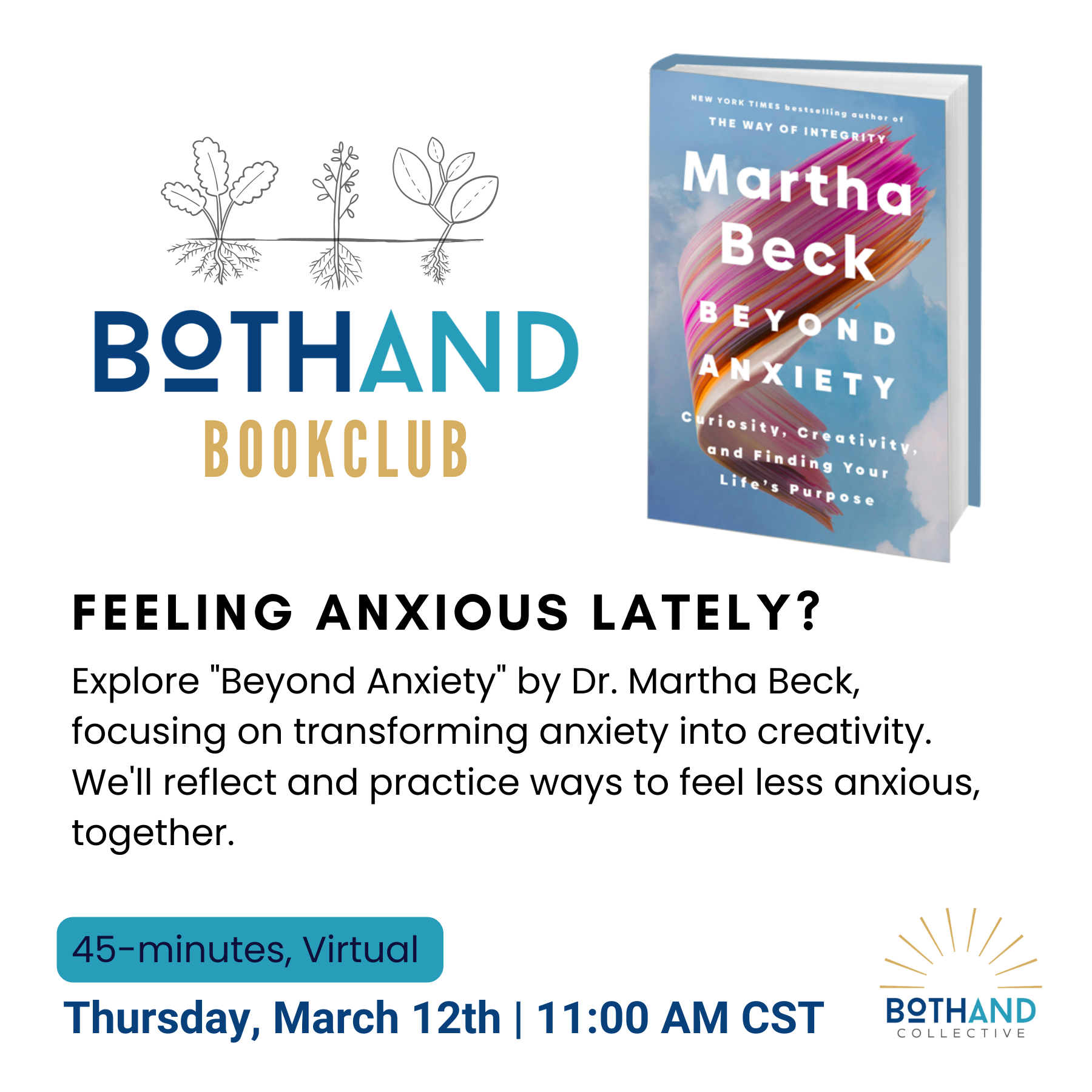 BothAnd BookClub – Beyond Anxiety, by Dr. Martha Beck