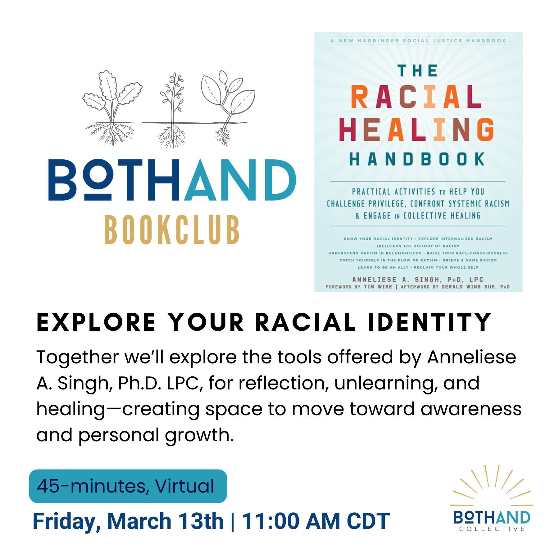 BothAnd BookClub – The Racial Healing Handbook by Anneliese A. Singh, Ph. D. LPC 