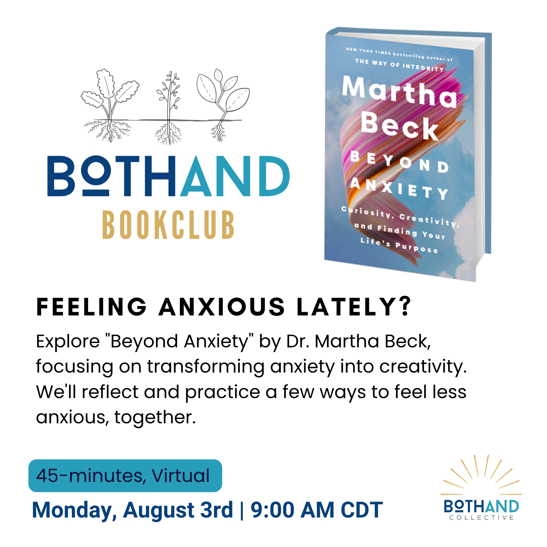 BothAnd BookClub – Beyond Anxiety, by Dr. Martha Beck
