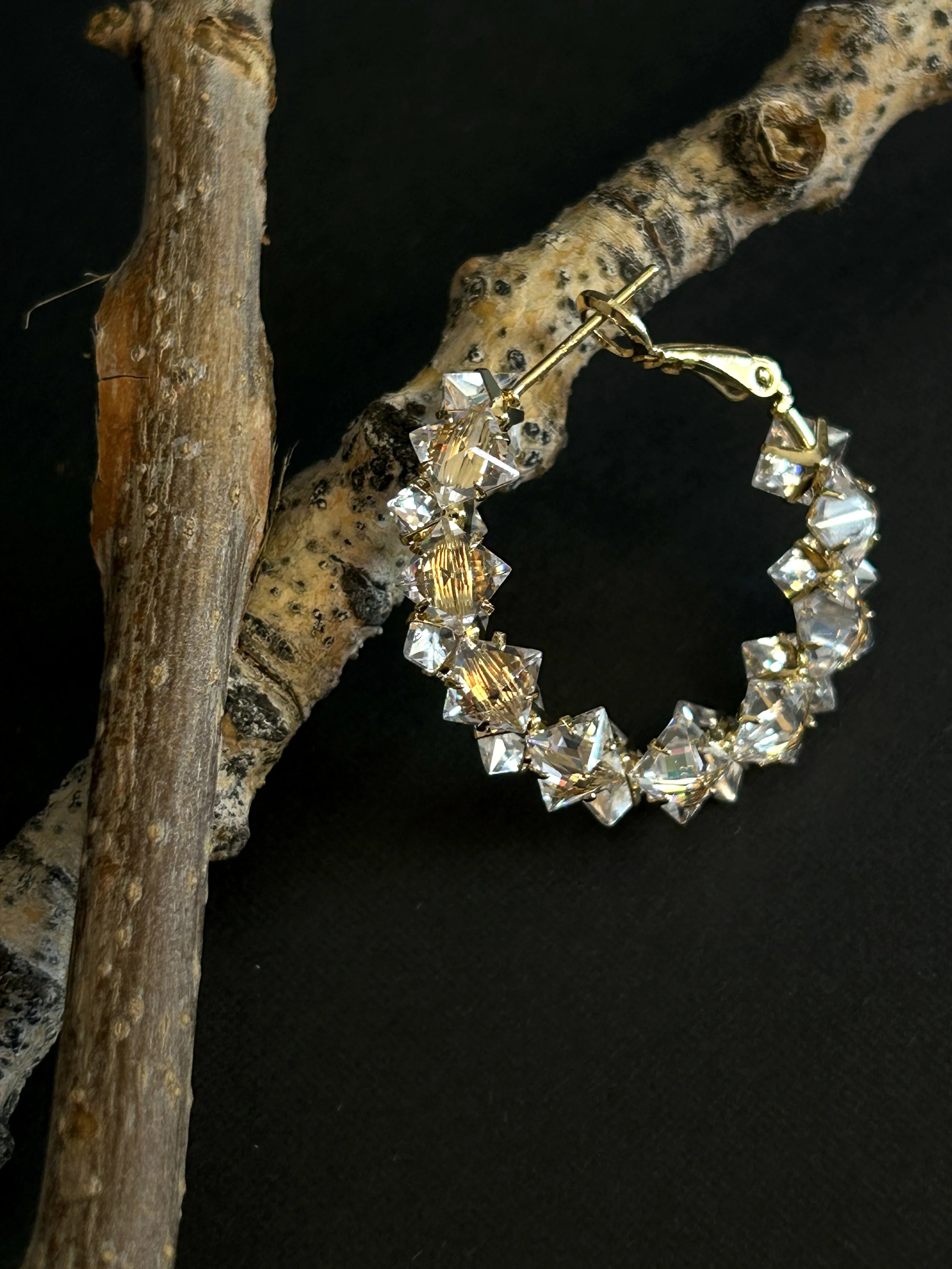 Radiant Crystal Hoop Earrings