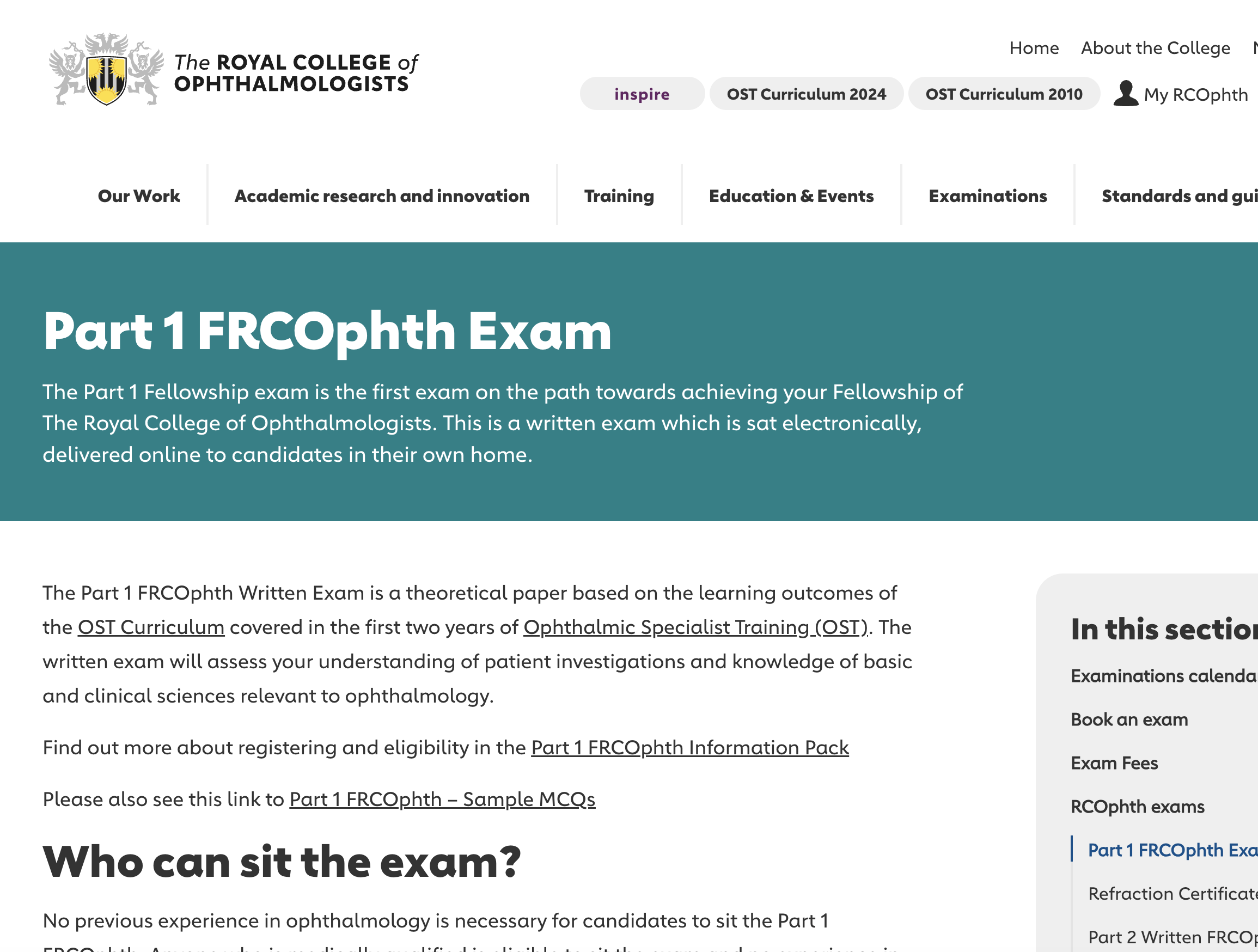 Preparing for FRCOphth Part 1 as a Foundation Doctor