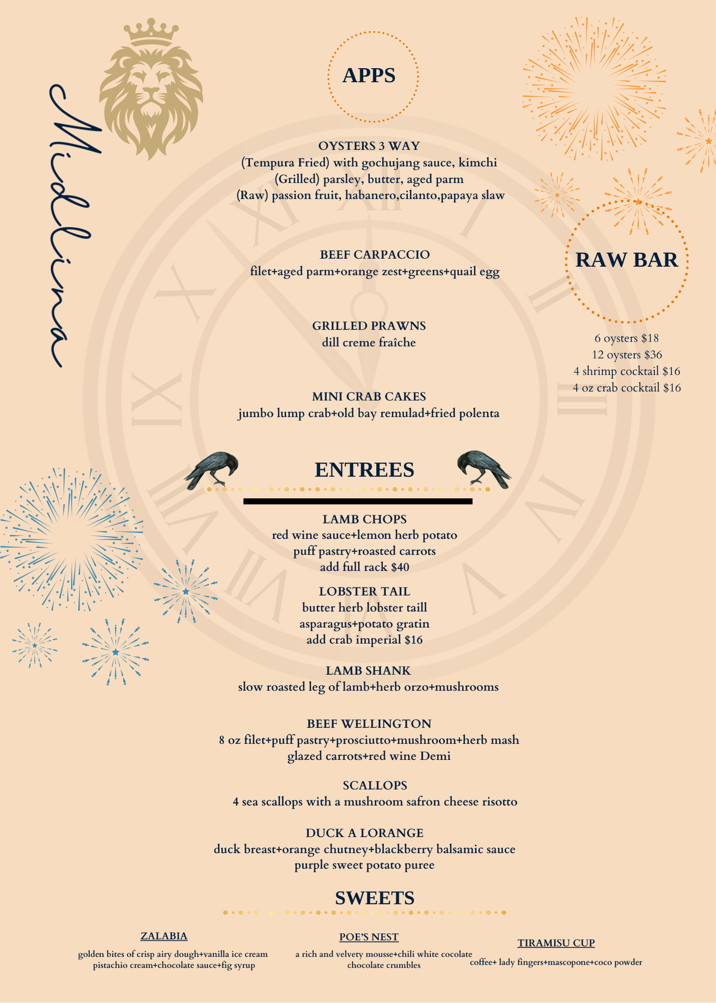NYE MENU