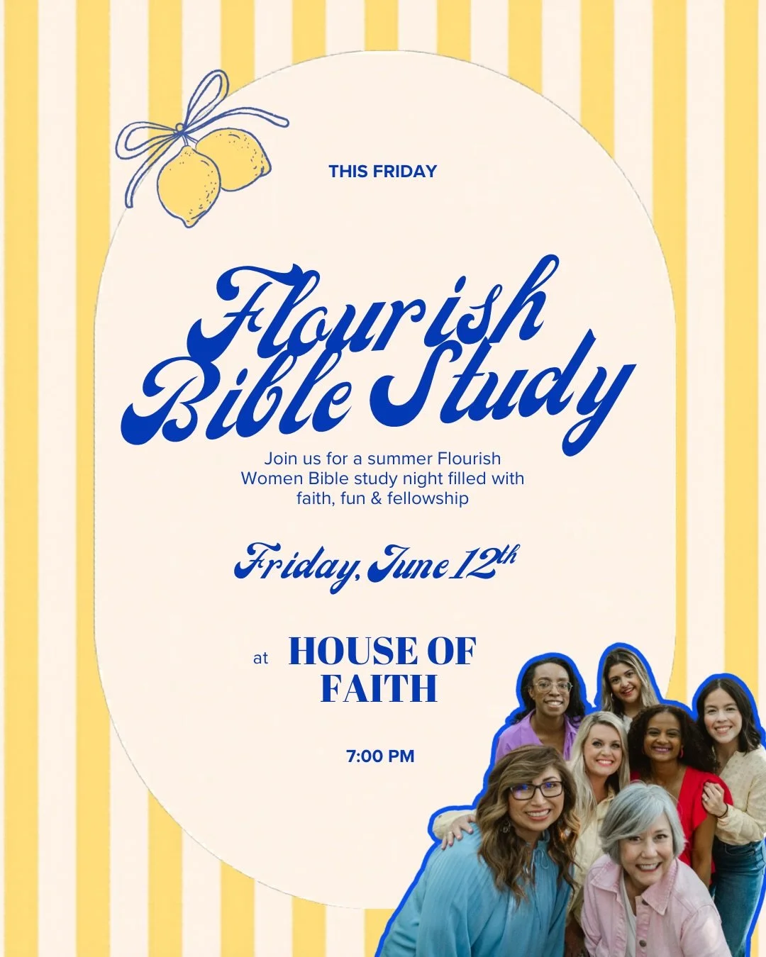 Women&rsquo;s bible study is THIS FRIDAY and we are doing an Amalfi theme! 🍋✨

Join us for a powerful night of connection, encouragement, worship and growing deeper in God&rsquo;s Word with Pastor Sarah Wehrli.

Bring a friend and come expecting.&nb