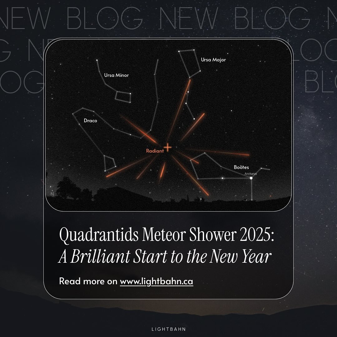 Discover everything about the Quadrantids meteor shower in our latest blog post on lightbahn.ca 🌠✨ Learn where and when to witness them, their peak times, origins, how light pollution in your area can impact visibility, and tips for the best viewing