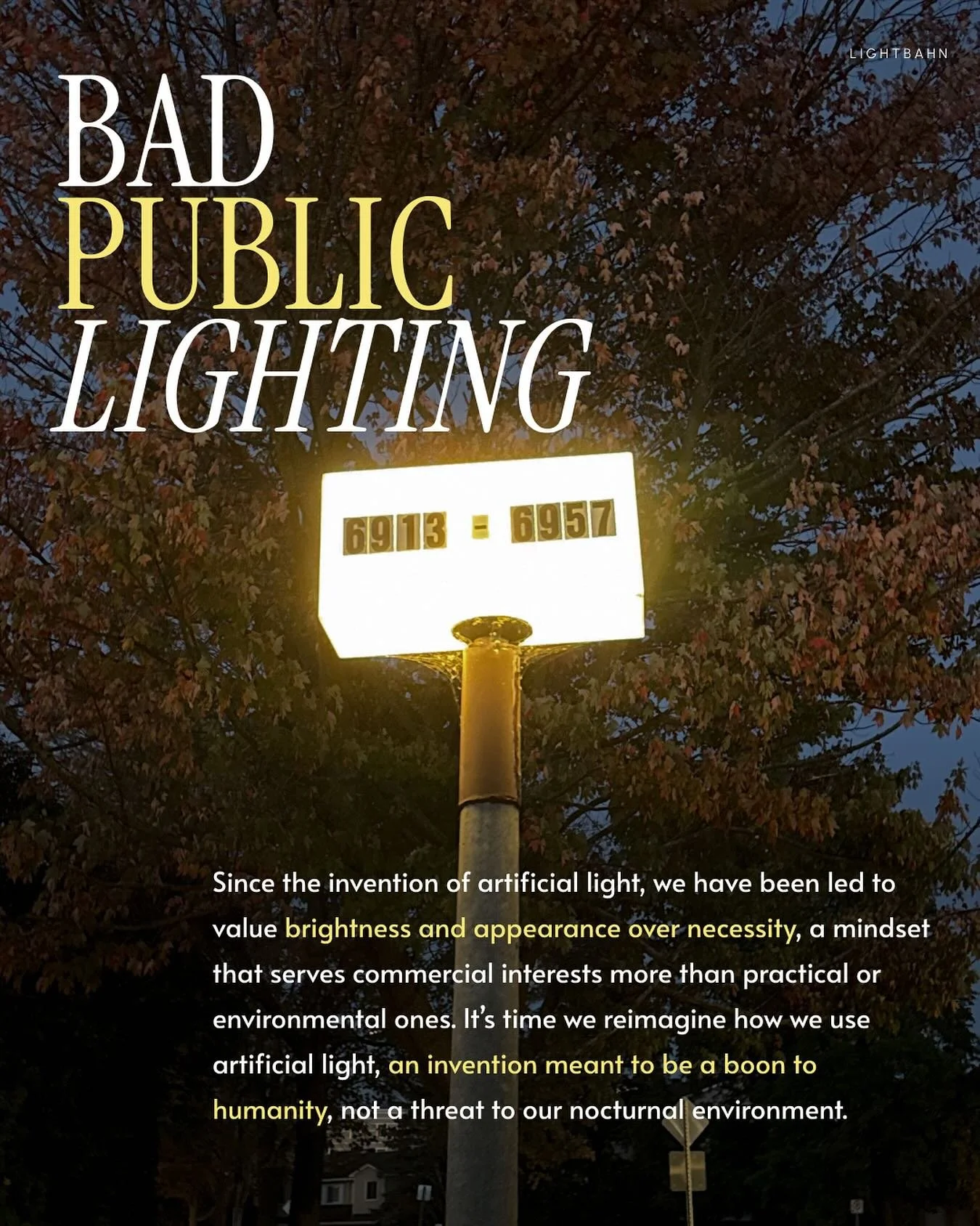 Spotted an unusual light fixture today. A pole designed to serve as both a streetlight and house number signage. Efficient in theory, but it failed at both: the numbers were unreadable, and the frosted head scattered light everywhere except where it 