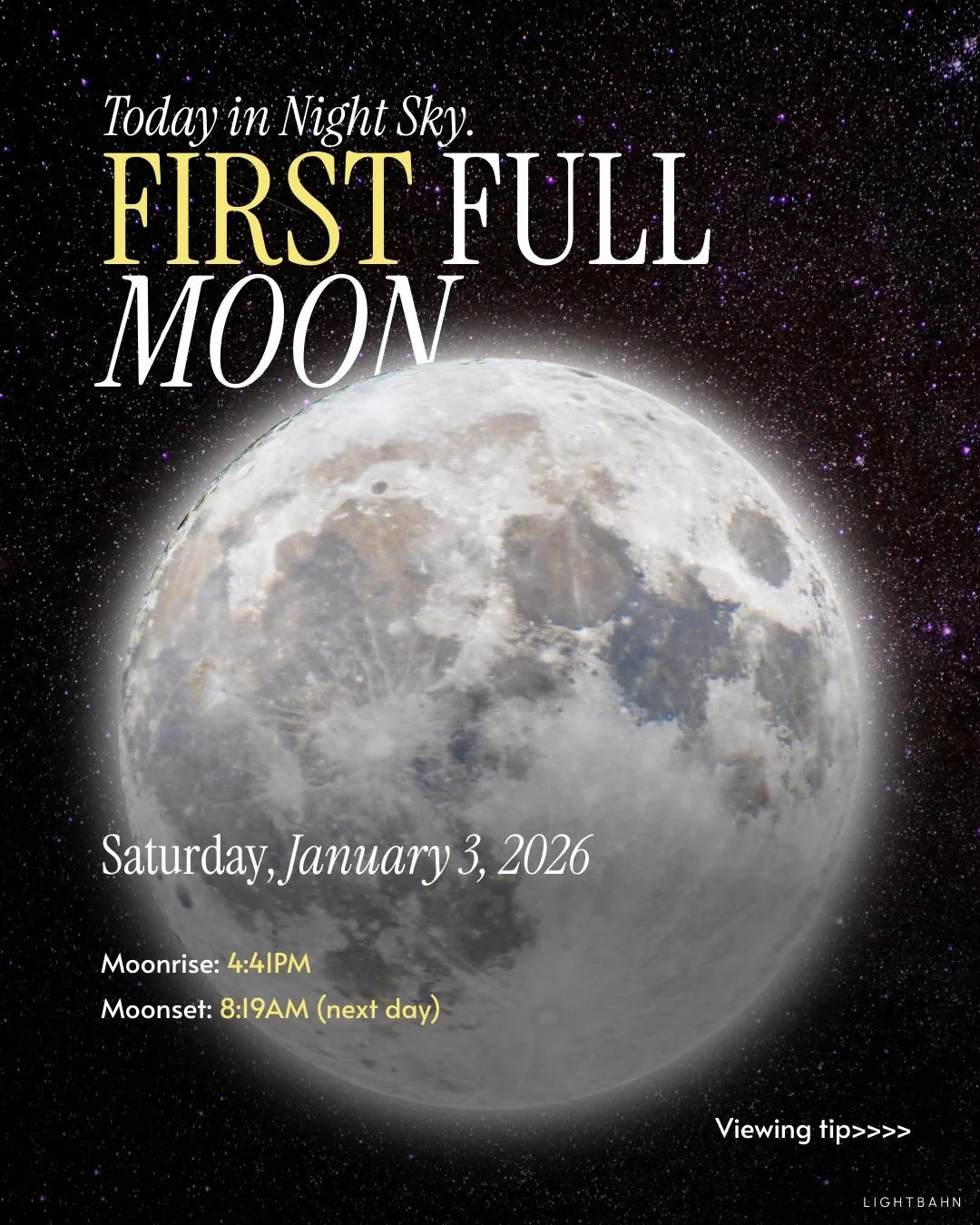 Posting early so we don&rsquo;t miss it 🌕❄️ First full moon of 2026! Wishing everyone a very Happy New Year!