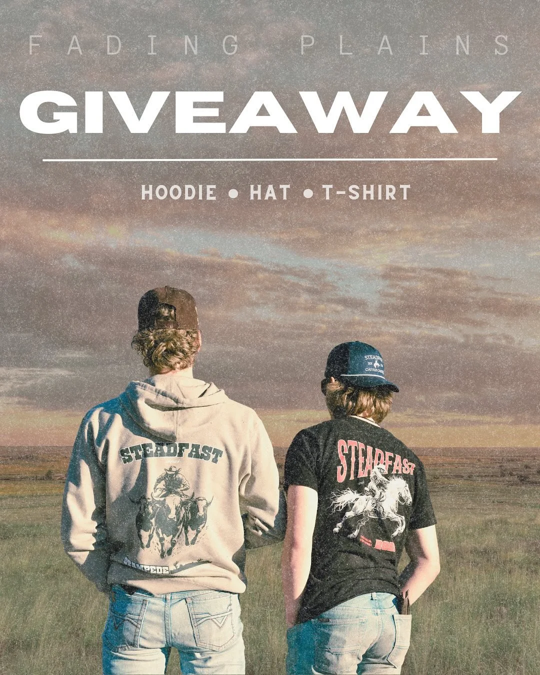 🚨 GIVEAWAY TIME! 🚨

To celebrate the Fading Plains Drop, we&rsquo;re hooking one lucky winner up with a Hoodie, Hat, and T-Shirt from the new collection! 🤠

Here&rsquo;s how to enter:
✅ Follow our page&nbsp;@steadfast.wear
✅ Tag 3 friends in the c